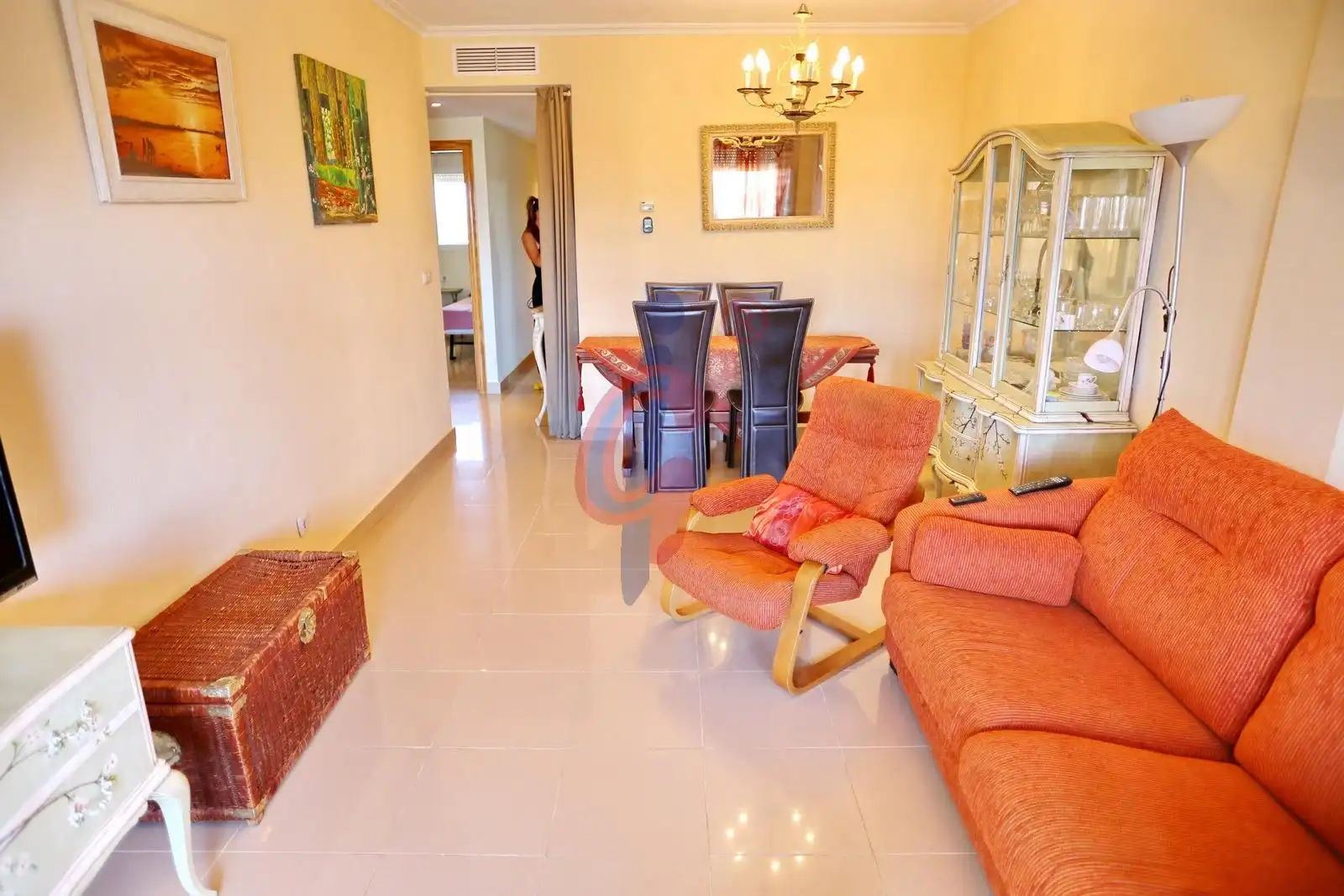 Sala de estar de Apartamento en venta en Guardamar del Segura con Jardín privado, Terraza y Trastero