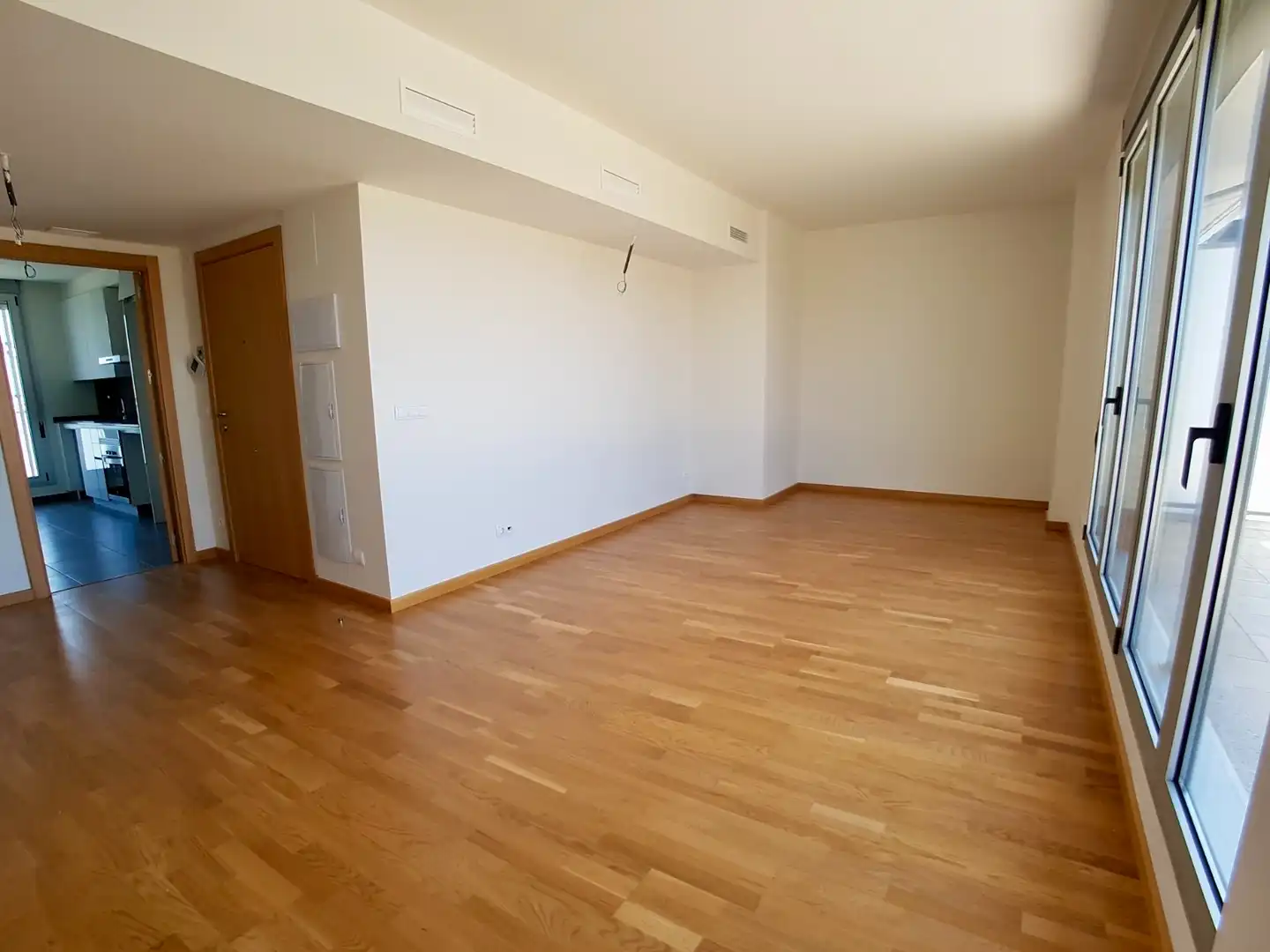 Sala d'estar de Àtic de lloguer en Sant Adrià de Besòs amb Aire condicionat, Calefacció i Parquet