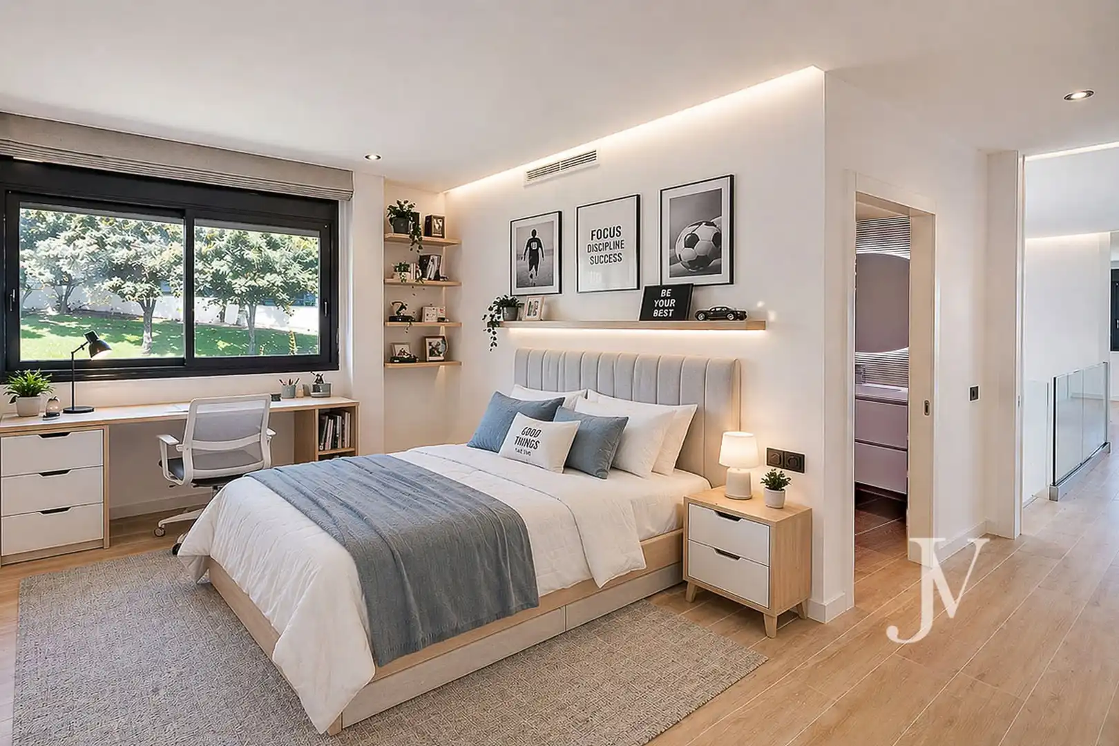 Schlafzimmer von Haus oder Chalet zum Verkauf in Ciudalcampo mit Klimaanlage, Heizung und Privatgarten