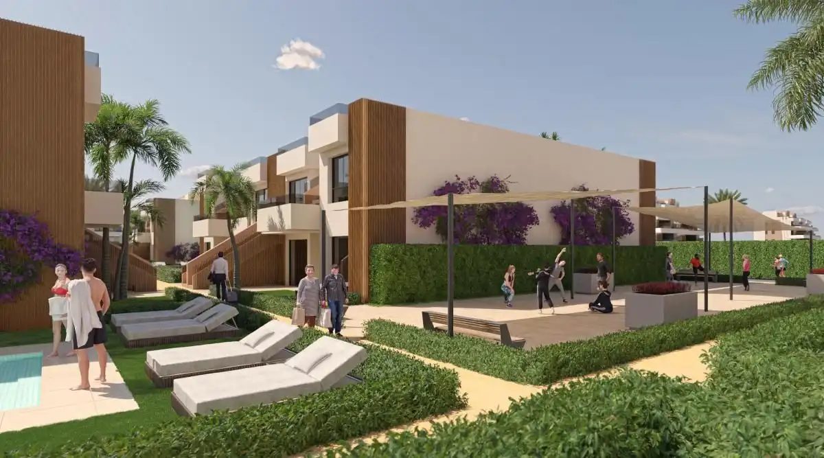 Vista exterior de Casa o xalet en venda en Alhama de Murcia amb Aire condicionat, Jardí privat i Moblat