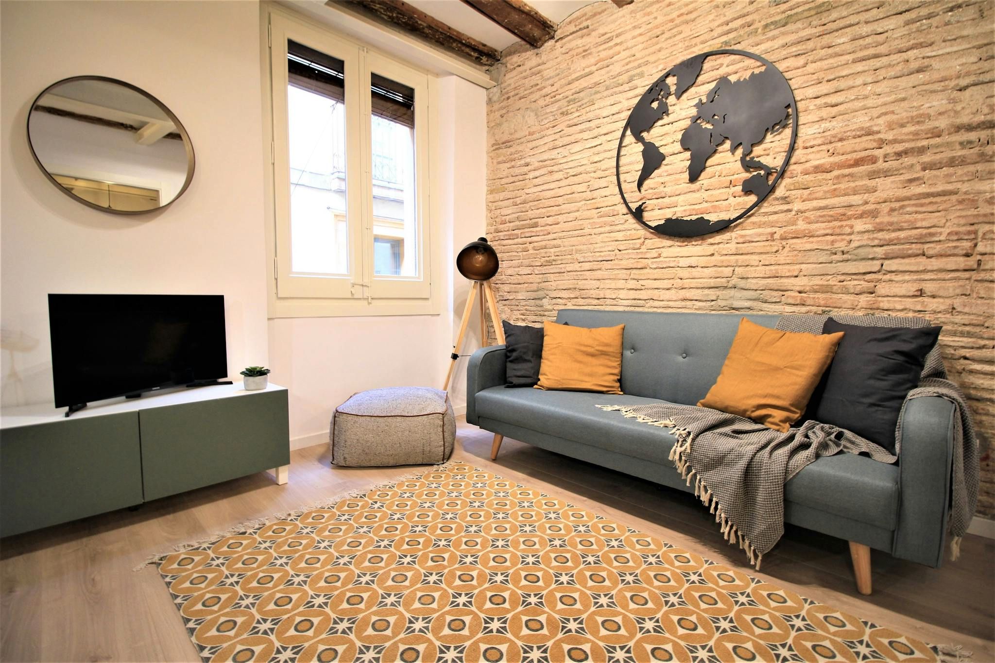 Sala d'estar de Pis de lloguer en  Barcelona Capital amb Aire condicionat, Calefacció i Moblat