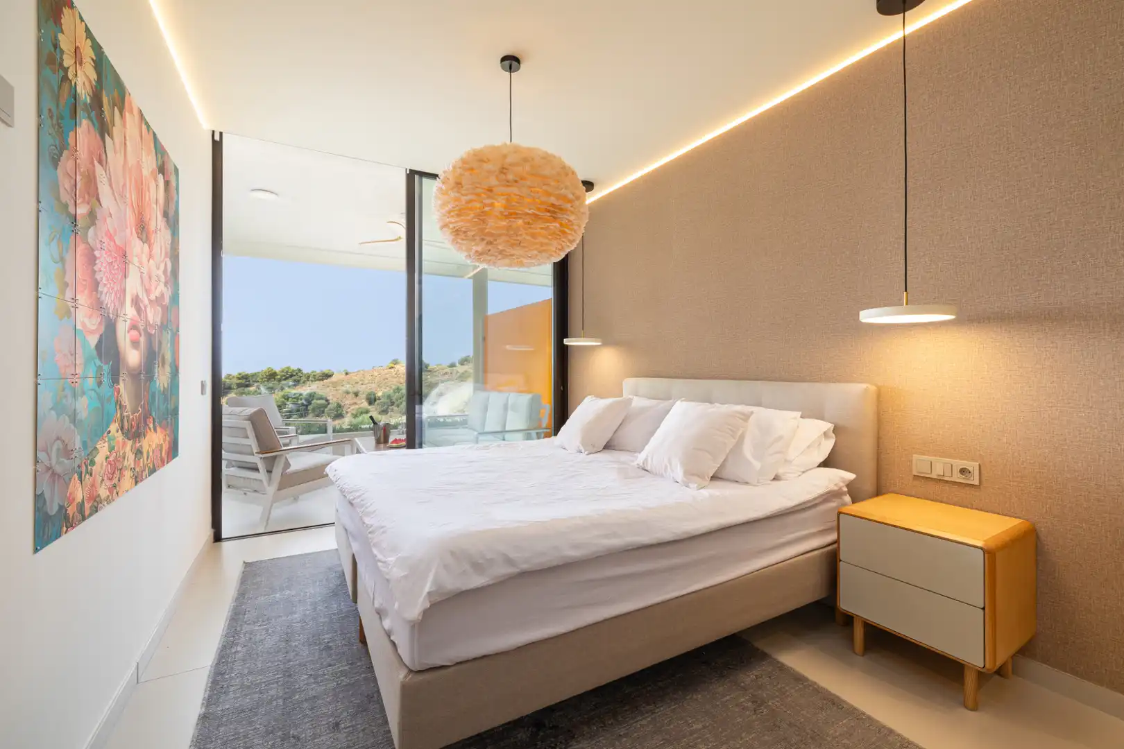 Schlafzimmer von Wohnungen zur Miete in Fuengirola mit Klimaanlage, Terrasse und Möbliert