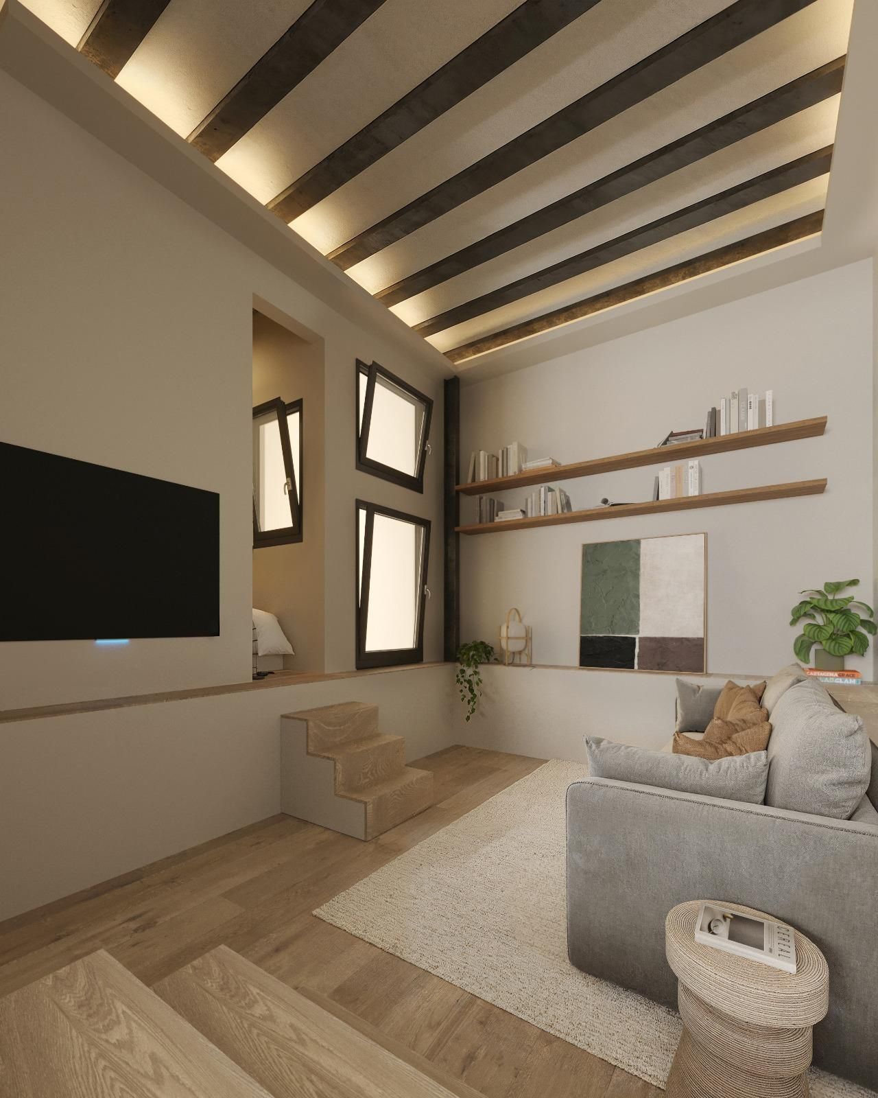 Sala d'estar de Loft en venda en  Barcelona Capital amb Parquet i Alarma