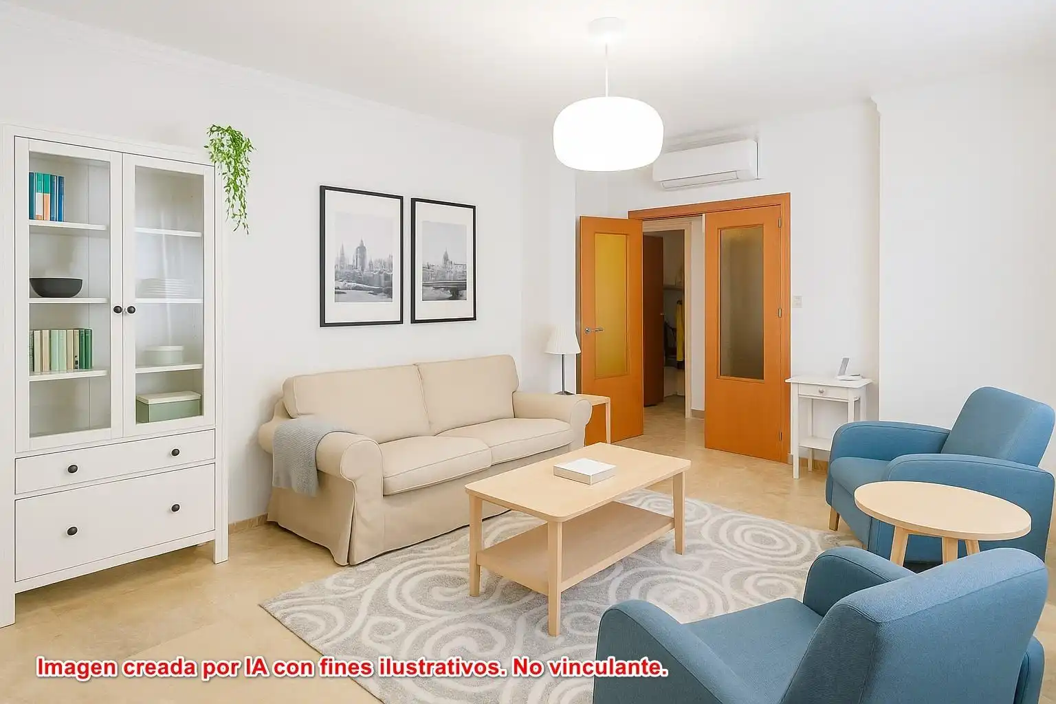Wohnzimmer von Einfamilien-Reihenhaus zum Verkauf in Cártama mit Klimaanlage und Abstellraum