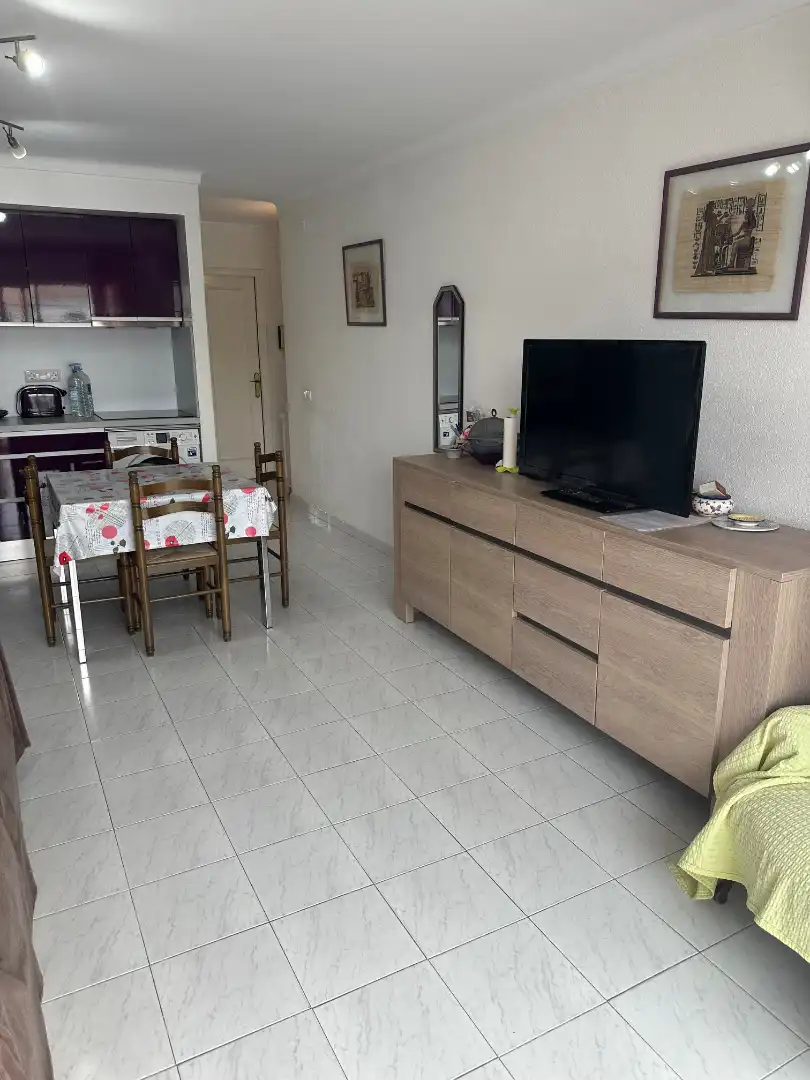 Sala de estar de Apartamento en venta en L'Escala con Calefacción, Terraza y Amueblado