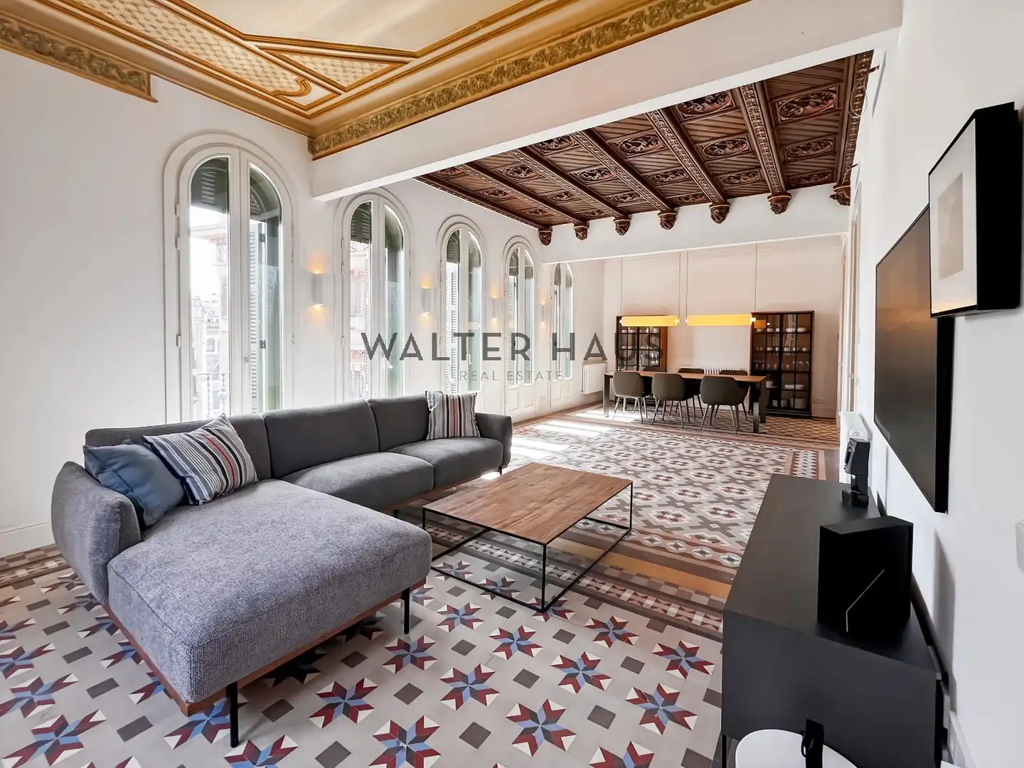Sala de estar de Piso de alquiler en Barcelona con Aire acondicionado, Calefacción y Terraza