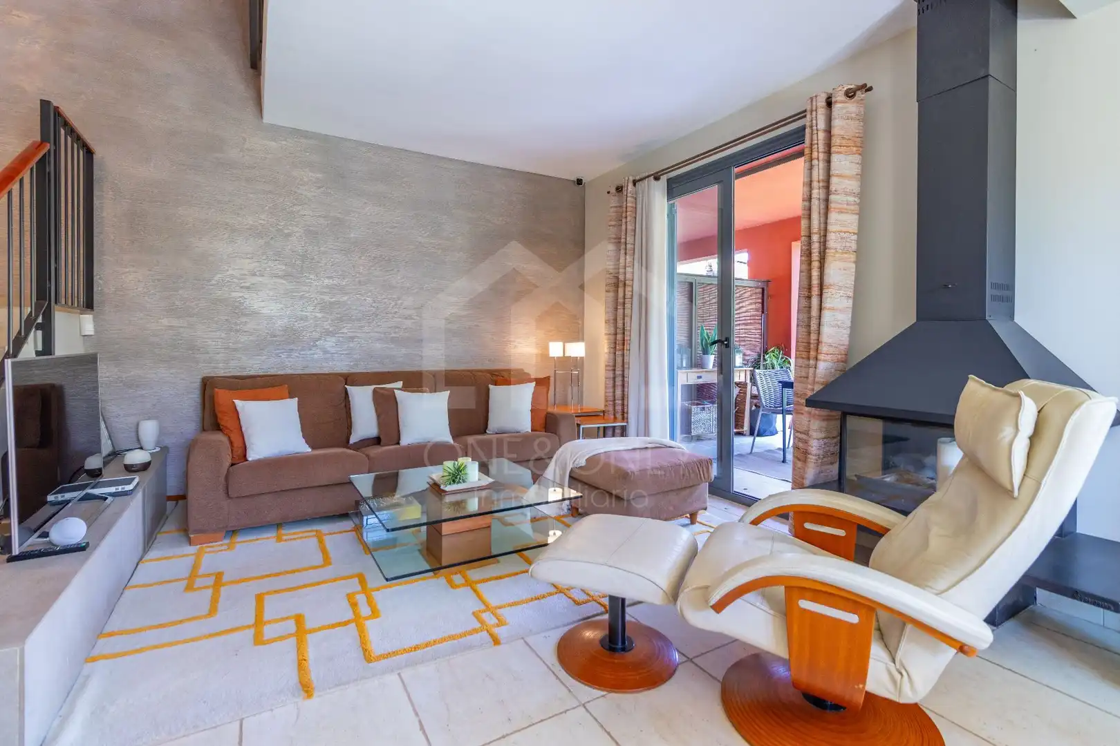 Wohnzimmer von Haus oder Chalet zur Miete in Mont-roig del Camp mit Klimaanlage, Heizung und Privatgarten
