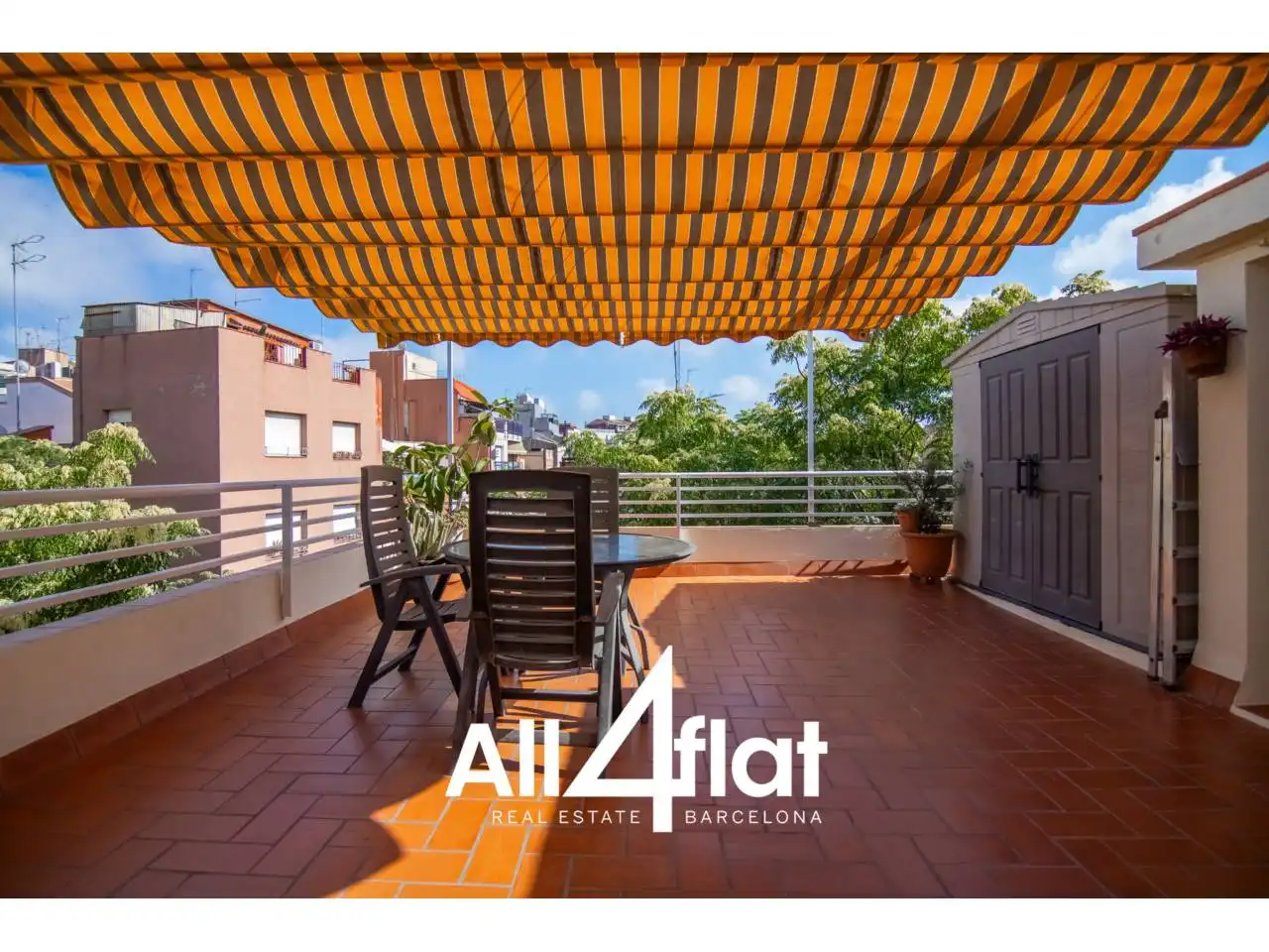 Terrace of Duplexes for rent in Barcelona  with Air Conditioner, Heating and Terrace