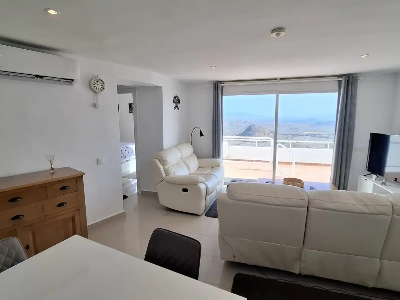 Wohnzimmer von Wohnungen zum Verkauf in Mojácar mit Klimaanlage, Terrasse und Schwimmbad