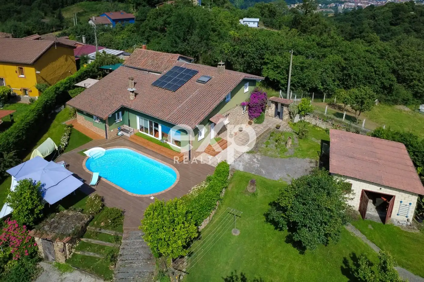 Exterior view of Houses for sale in Langreo  with Heating, Private garden and Swimming Pool