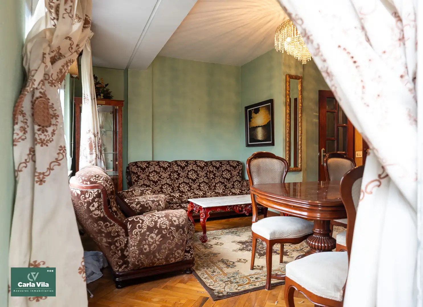Sala de estar de Piso en venta en Lugo con Calefacción, Jardín privado y Parquet