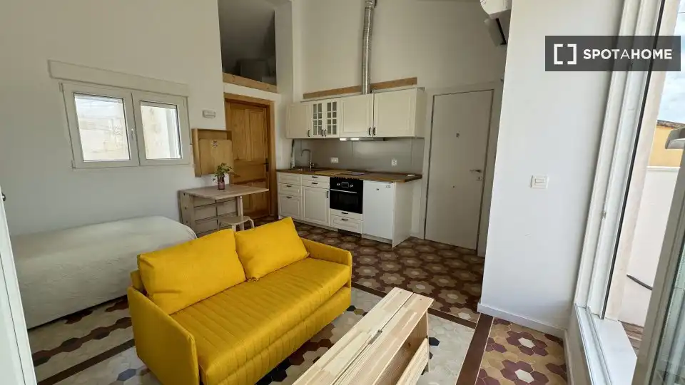 Wohnzimmer von Wohnung zur untervermieten in Valencia mit Klimaanlage, Terrasse und Möbliert