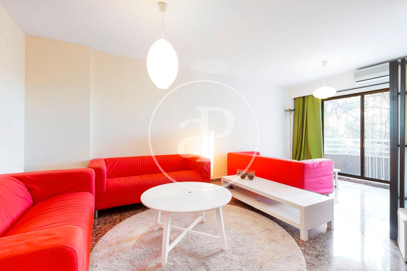 Living room of Flat to rent in  Valencia Capital  with Air Conditioner, Heating and Terrace