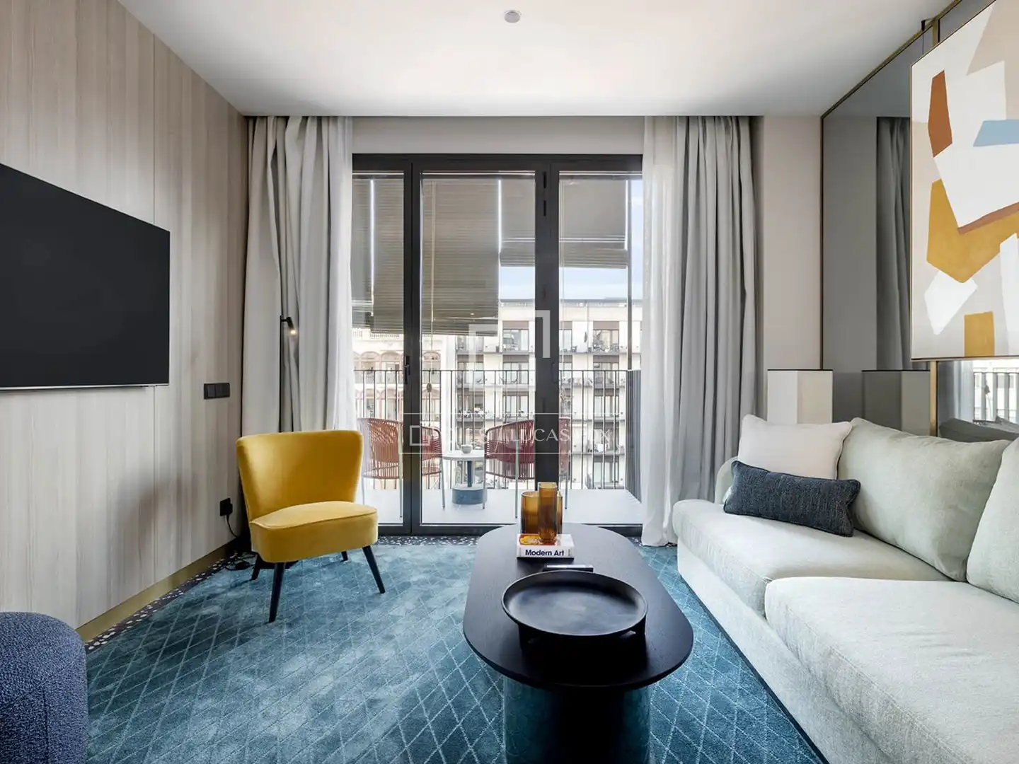 Sala de estar de Piso de alquiler en Barcelona con Aire acondicionado, Calefacción y Parquet