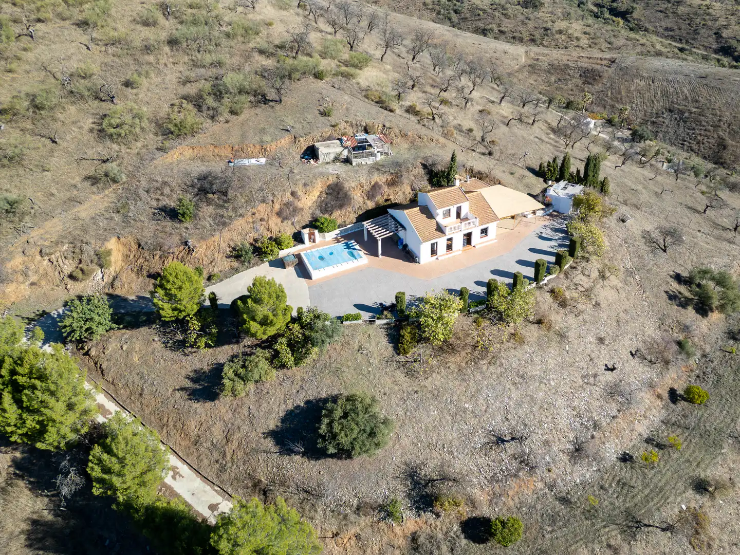 Vista exterior de Casa o chalet en venta en Casabermeja con Jardín privado, Piscina y Amueblado