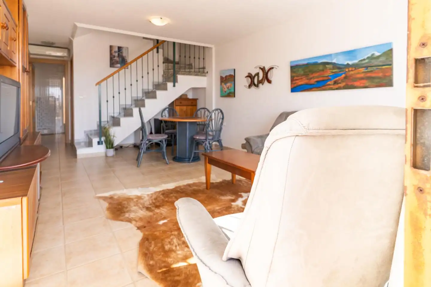 Sala de estar de Casa adosada en venta en Santa Pola con Aire acondicionado, Terraza y Piscina