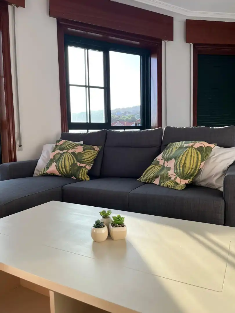 Sala d'estar de Pis de lloguer en Cangas  amb Parquet, Moblat i Forn
