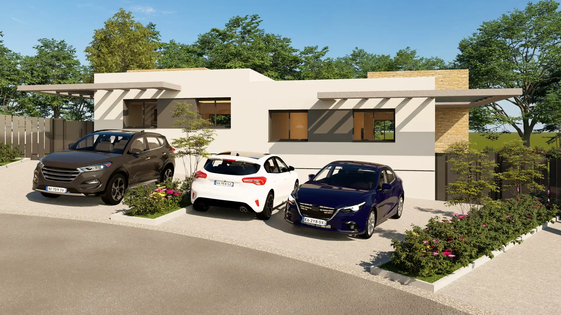 Aparcament de Casa o xalet en venda en Sevilla la Nueva amb Jardí privat