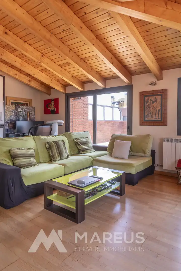 Sala d'estar de Àtic en venda en Vic amb Calefacció, Parquet i Terrassa