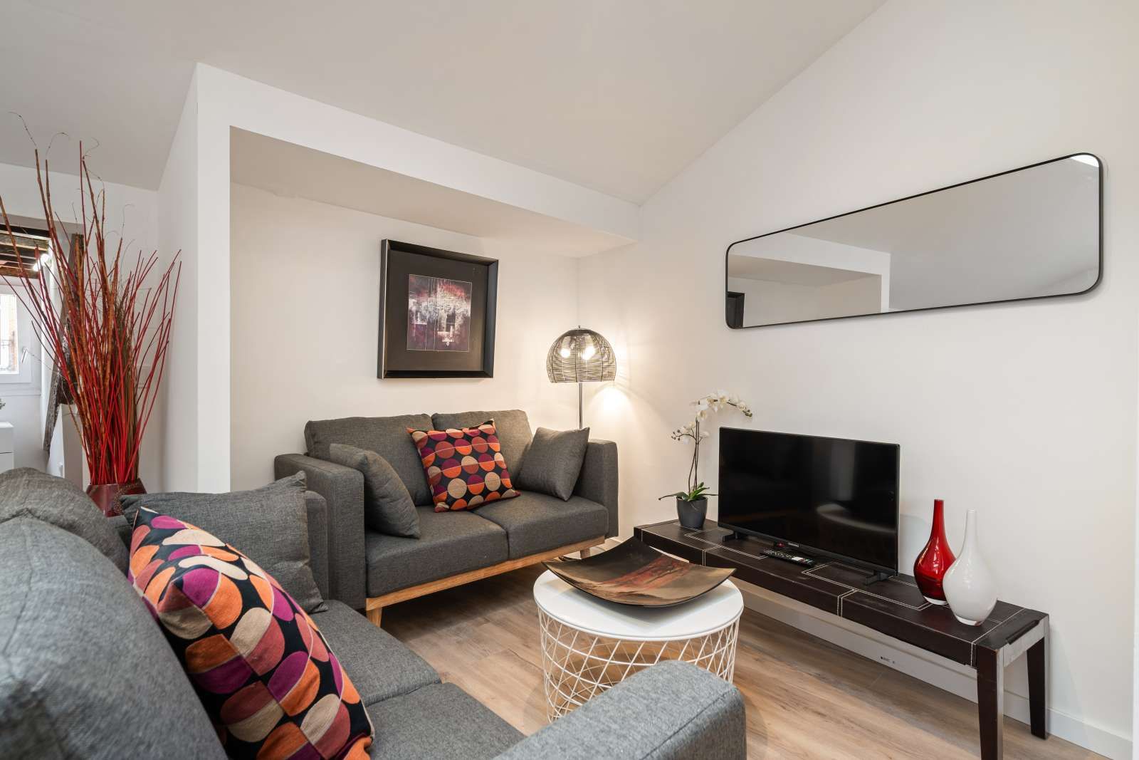 Wohnzimmer von Wohnungen zur untervermieten in  Madrid Capital mit Klimaanlage, Heizung und Terrasse