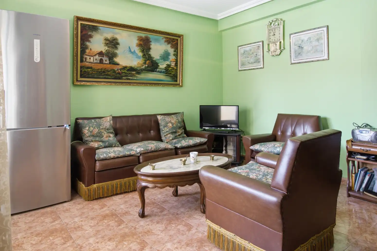 Living room of Flat for sale in Castrillón  with Terrace and Furnished