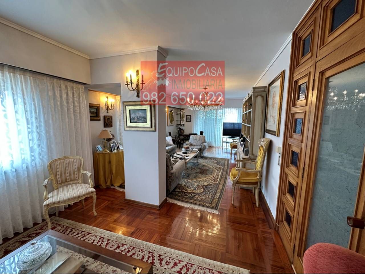 Living room of Flat for sale in Lugo Capital  with Heating, Parquet flooring and Terrace