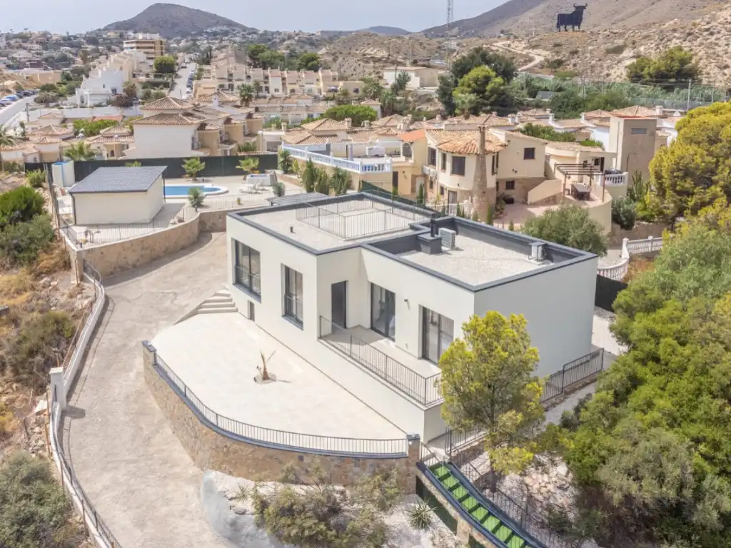 Exterior view of Houses for sale in El Campello  with Air Conditioner, Swimming Pool and Furnished