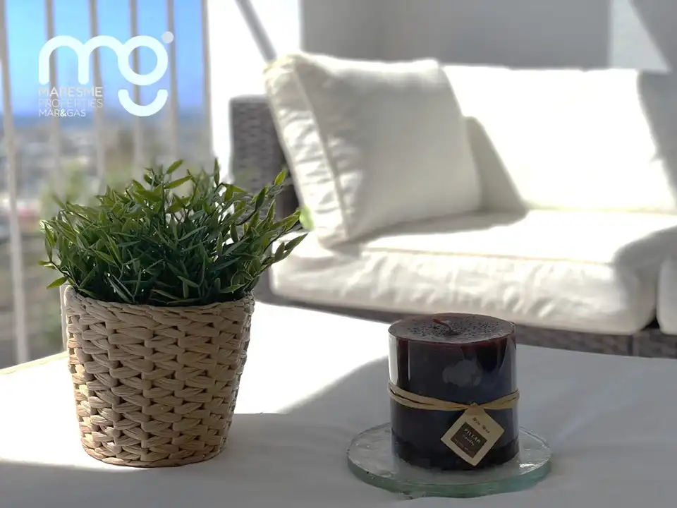 Terrace of Flat for rent in El Masnou  with Air Conditioner, Heating and Parquet flooring