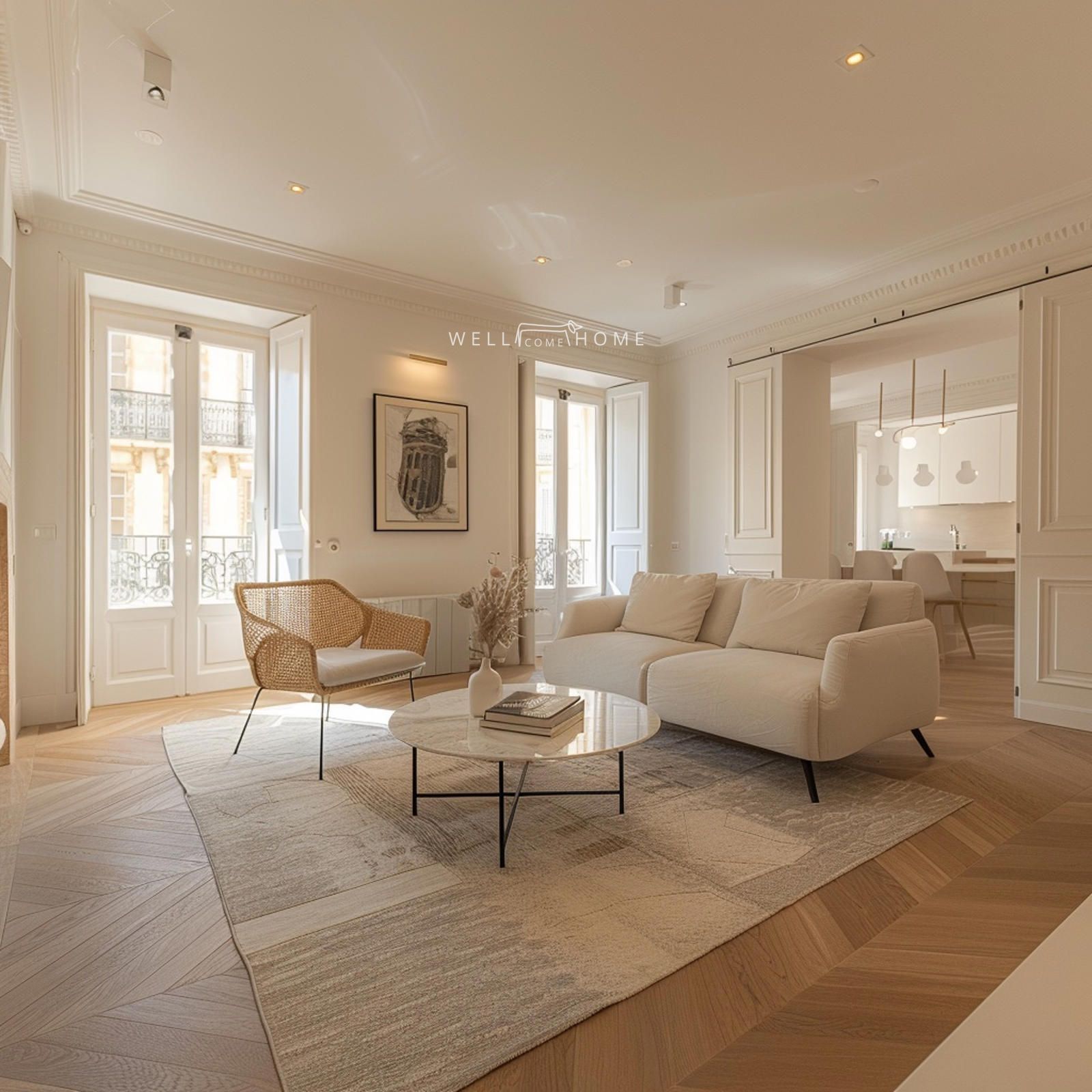 Sala d'estar de Pis en venda en  Madrid Capital amb Aire condicionat, Parquet i Terrassa