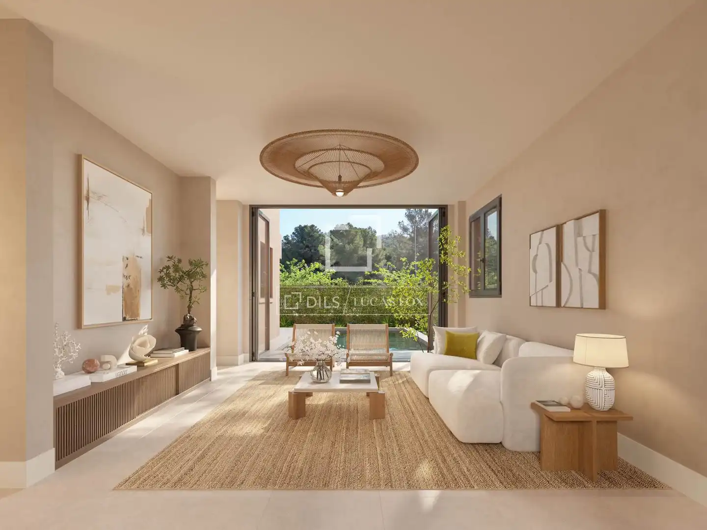 Sala d'estar de Casa o xalet en venda en Sant Joan de Labritja amb Jardí privat i Piscina