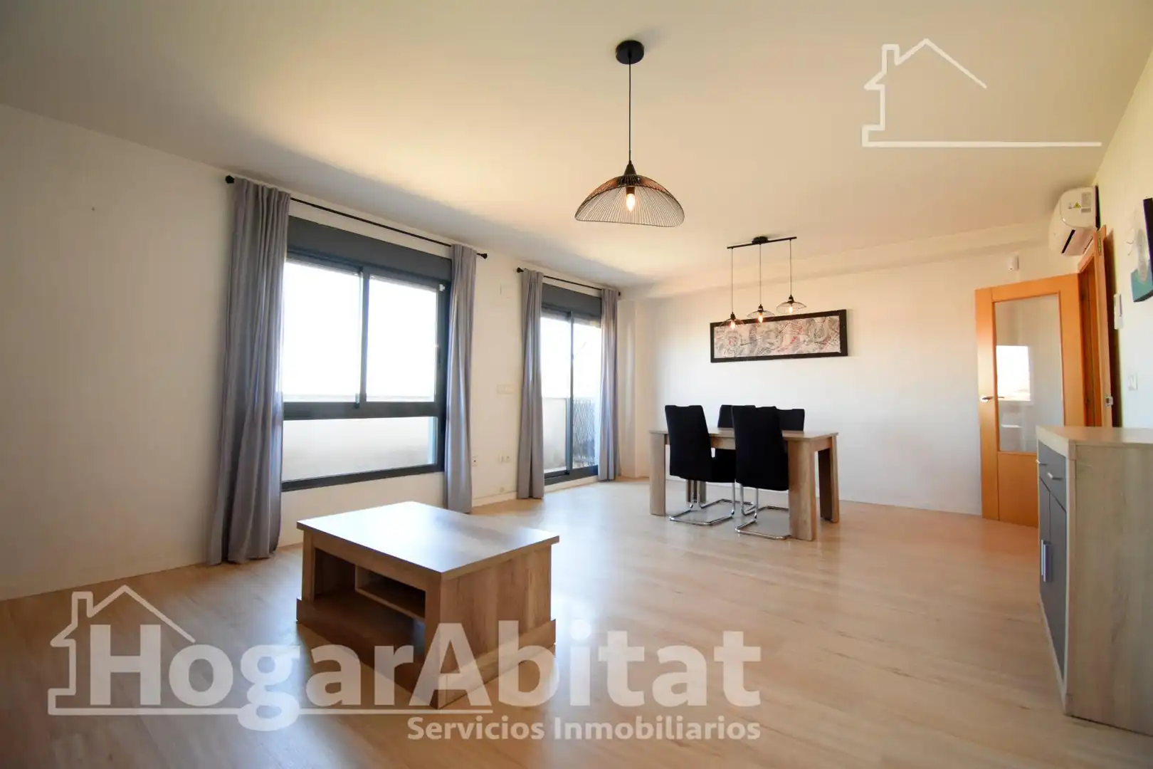 Living room of Attic for sale in Pedreguer  with Air Conditioner, Parquet flooring and Terrace