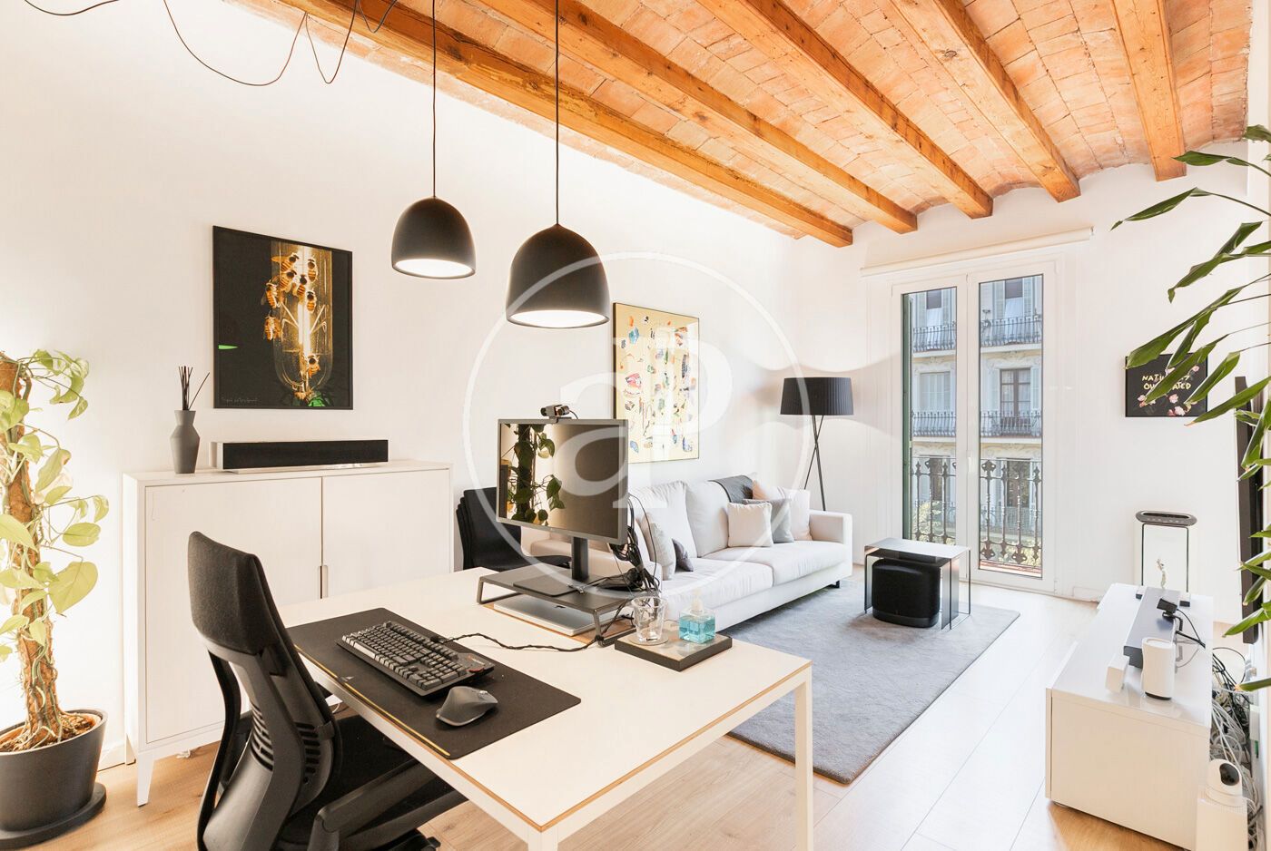Living room of Flat for sale in  Barcelona Capital  with Air Conditioner, Heating and Furnished