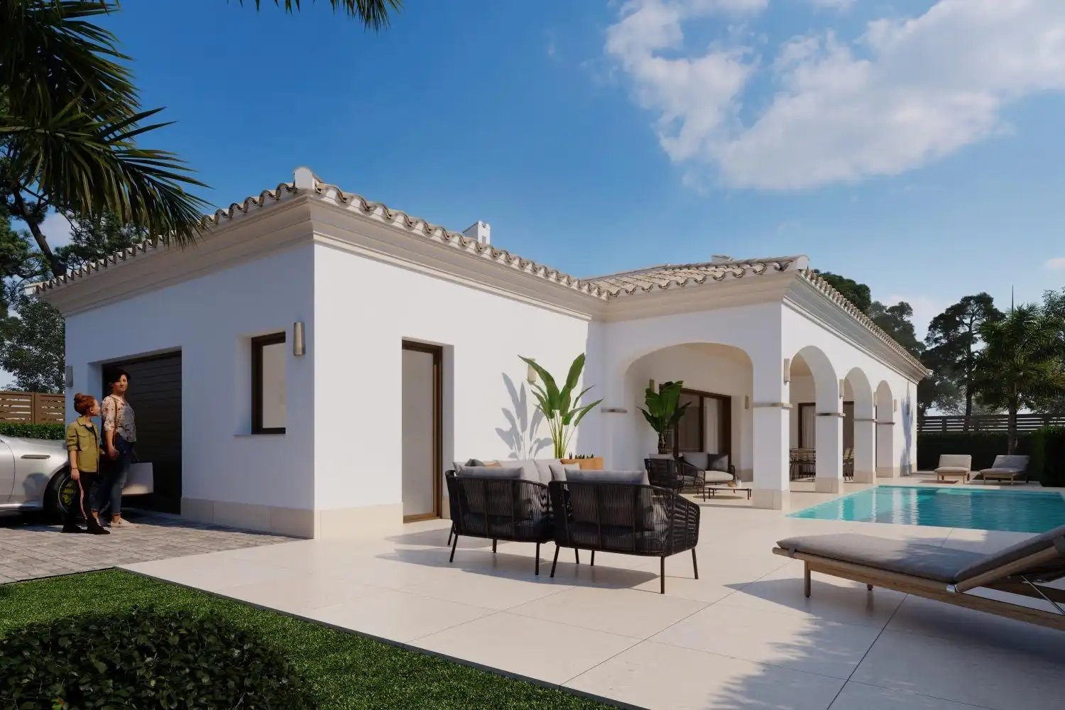 Vista exterior de Casa o xalet en venda en San Pedro del Pinatar amb Jardí privat i Piscina