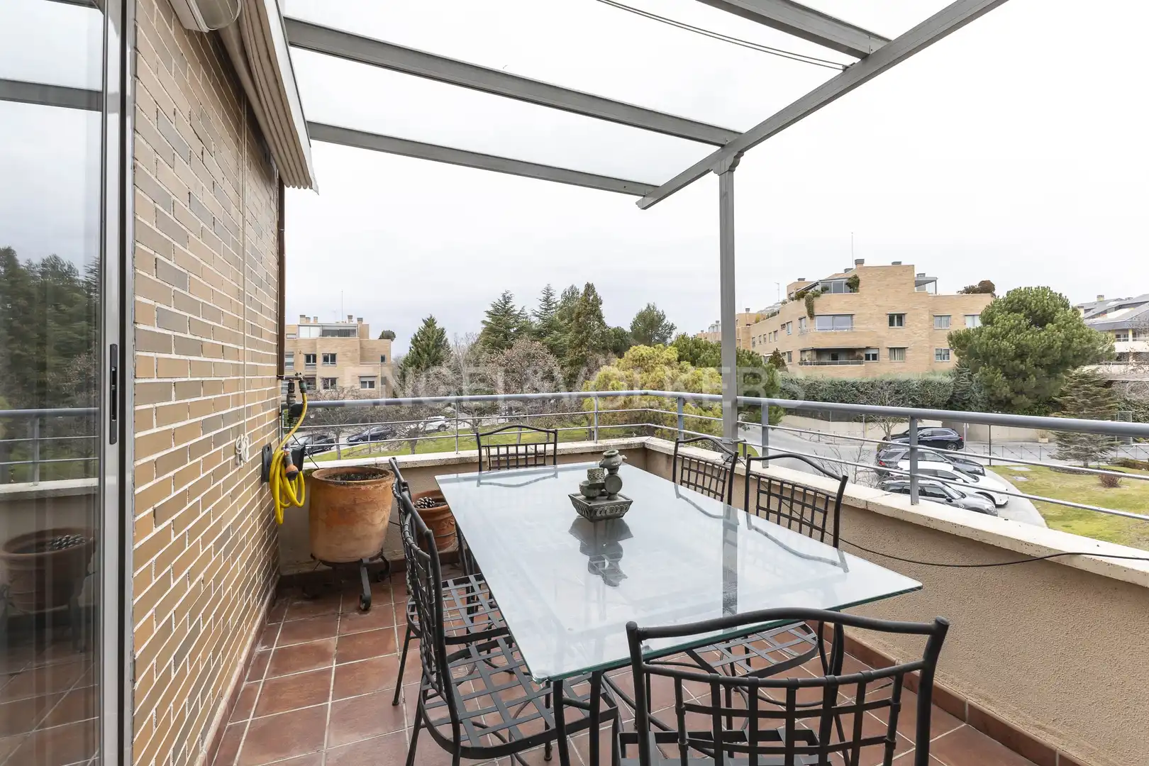 Terrasse von Maisonette zur Miete in La Moraleja mit Klimaanlage, Heizung und Privatgarten
