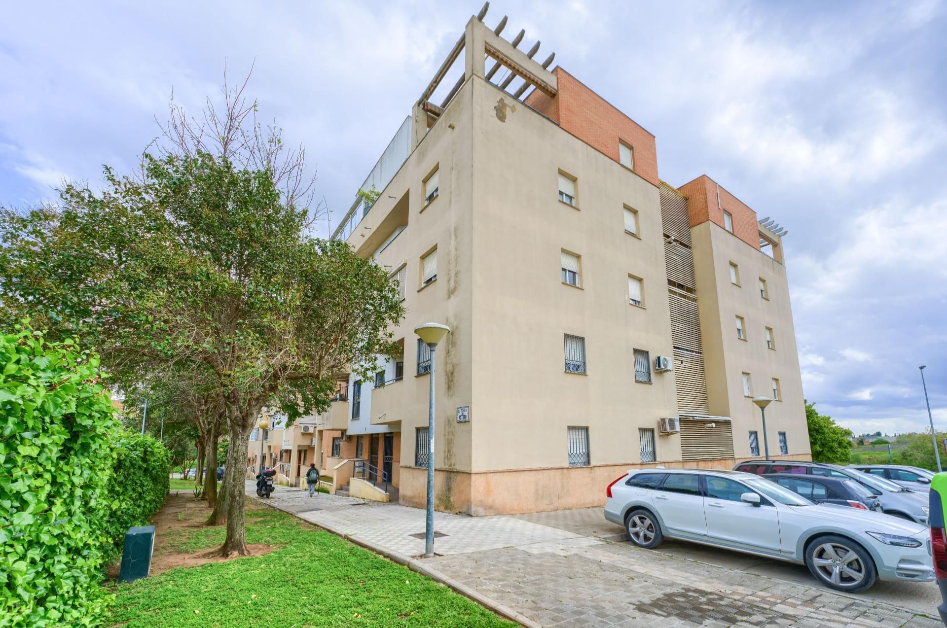Vista exterior de Pis en venda en Mairena del Aljarafe amb Aire condicionat, Jardí privat i Parquet
