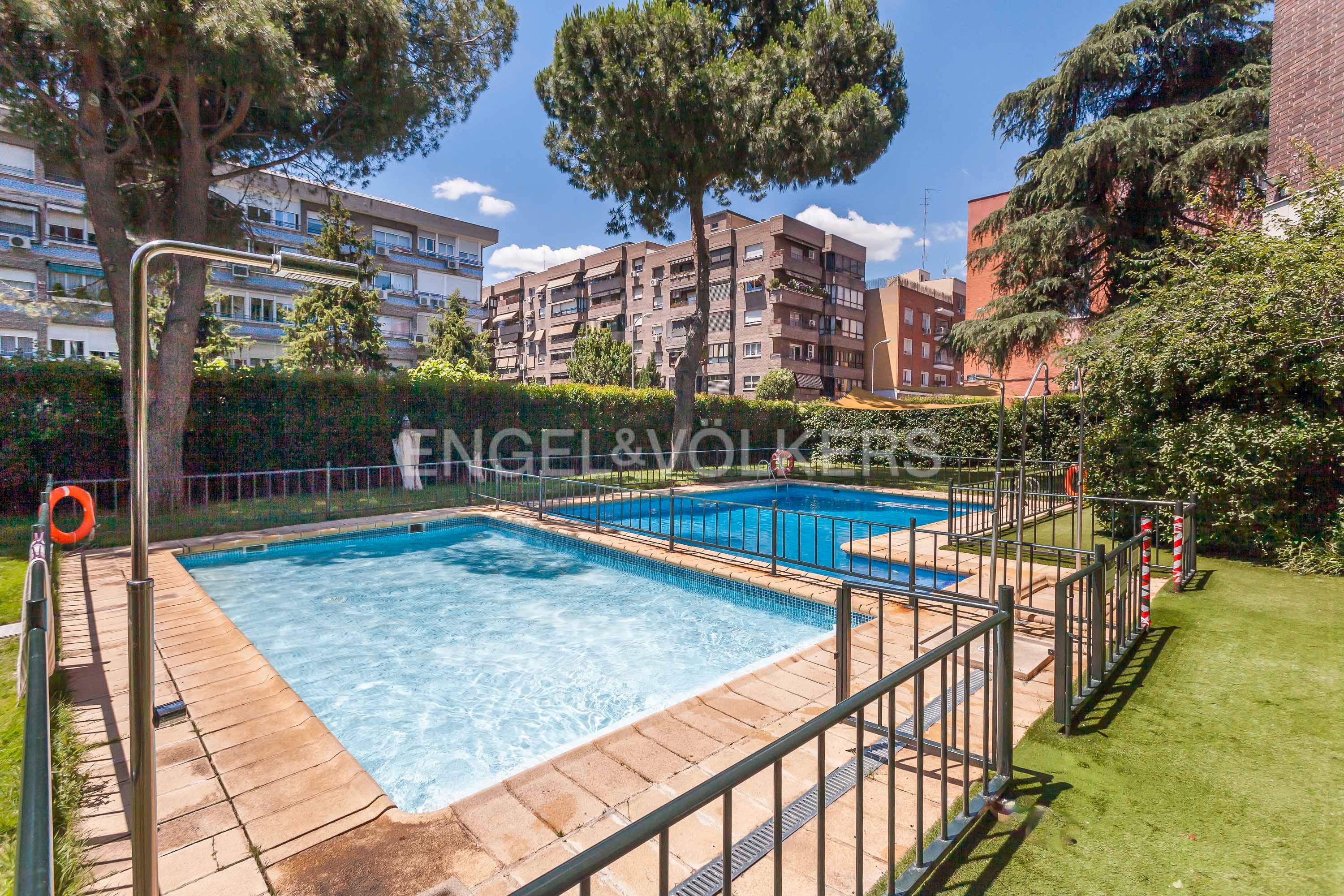 Piscina de Apartament de lloguer en  Madrid Capital amb Aire condicionat, Calefacció i Jardí privat