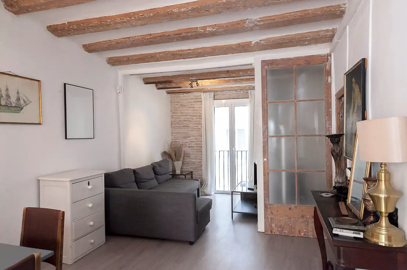 Wohnzimmer von Wohnung zum Verkauf in Barcelona mit Klimaanlage, Terrasse und Möbliert