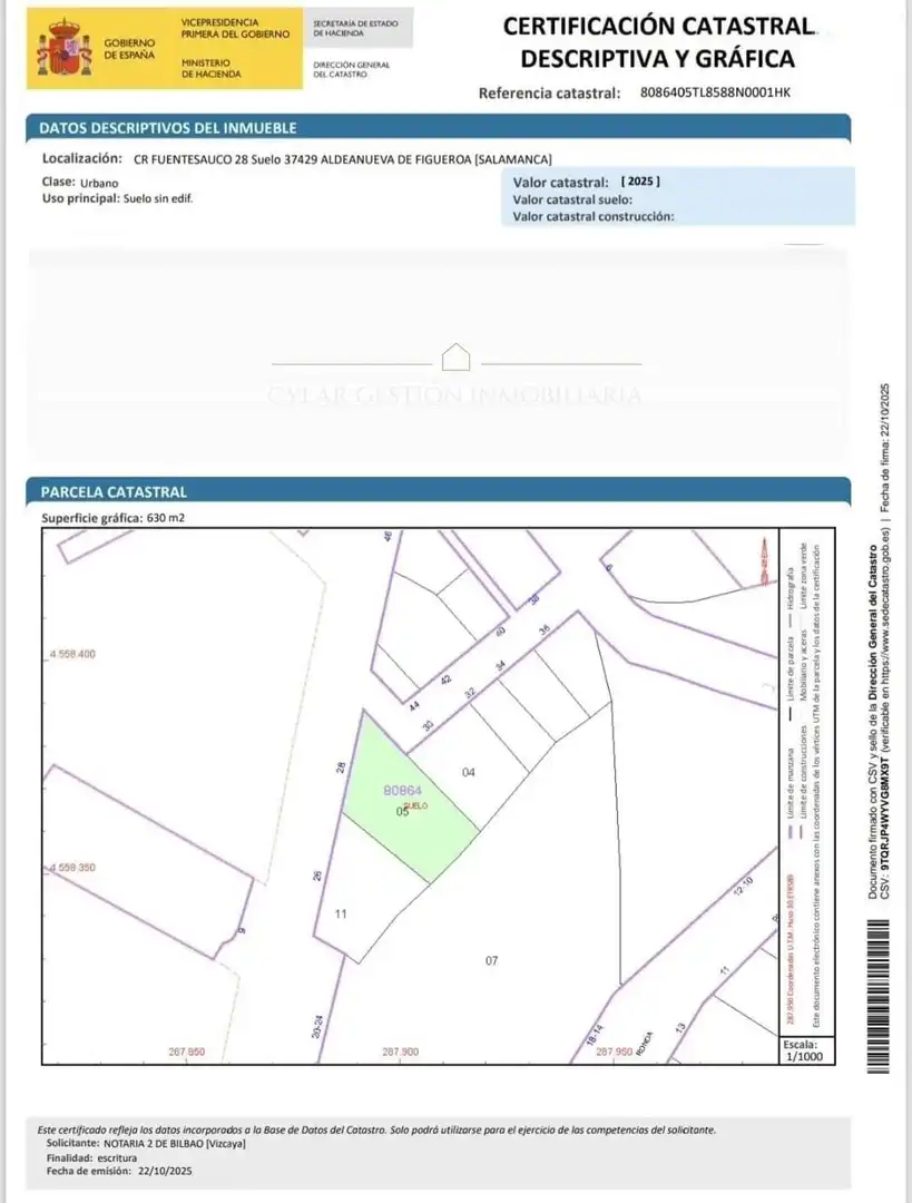 Residential land for sale in FUENTESAUCO, imagen 6