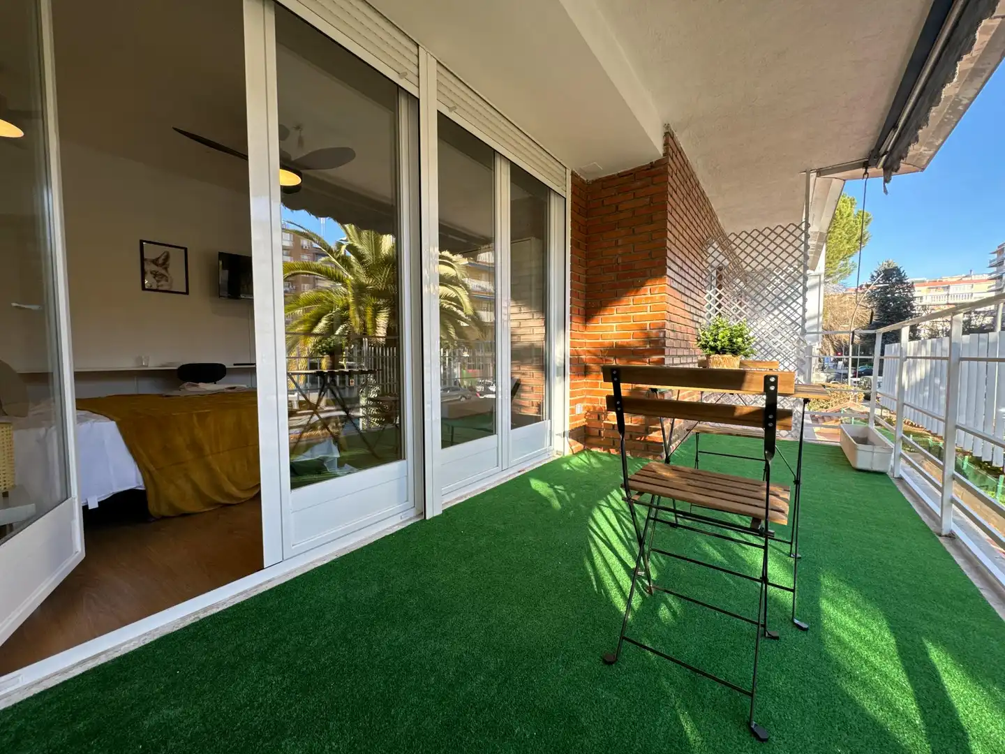 Terrace of Flat for share in Móstoles  with Air Conditioner, Heating and Furnished