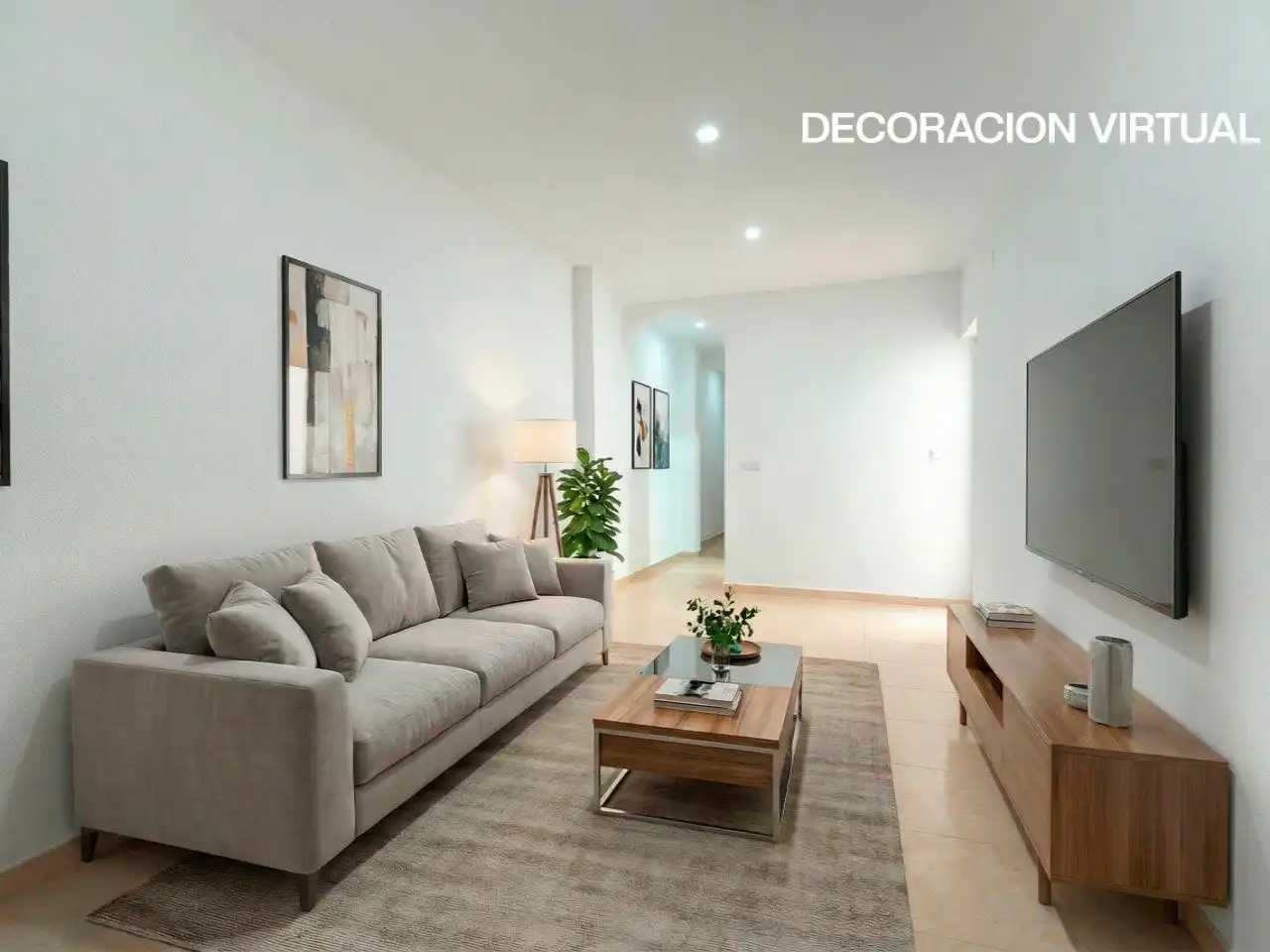 Sala de estar de Piso en venta en La Pobla de Vallbona con Aire acondicionado, Calefacción y Jardín privado