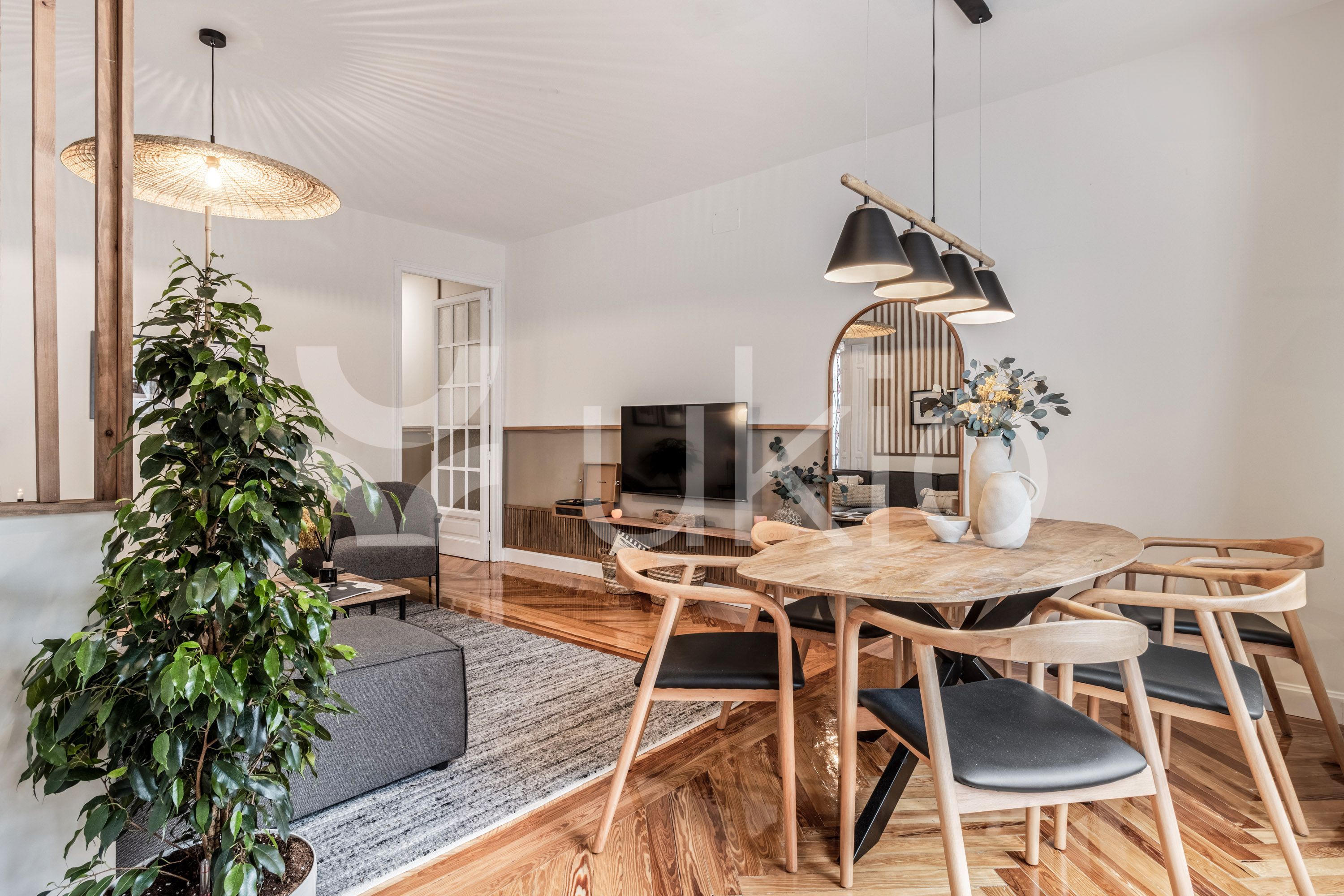 Living room of Apartment to rent in  Madrid Capital  with Air Conditioner, Heating and Terrace