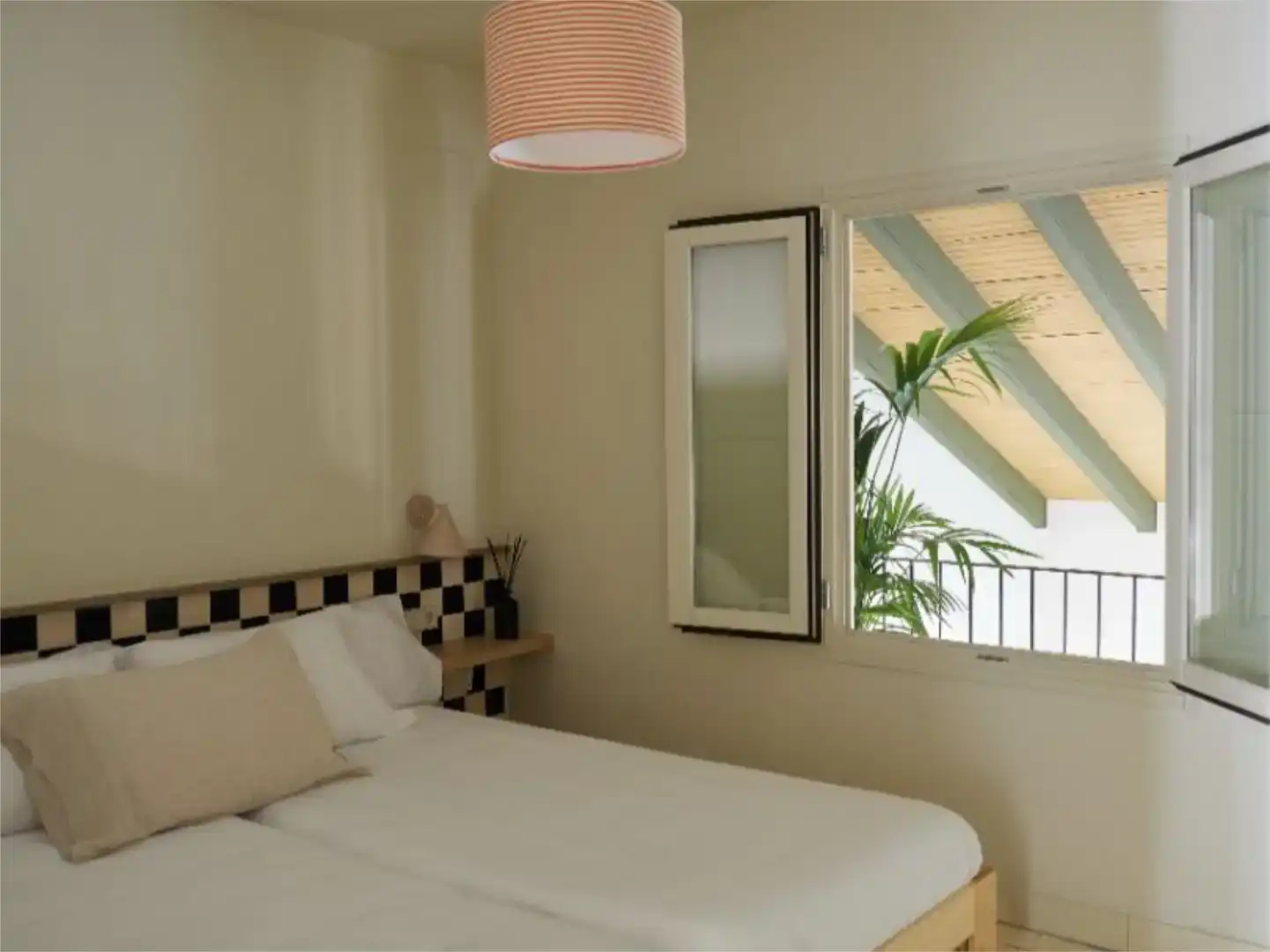 Schlafzimmer von Haus oder Chalet zur Miete in Almonte mit Klimaanlage, Privatgarten und Schwimmbad