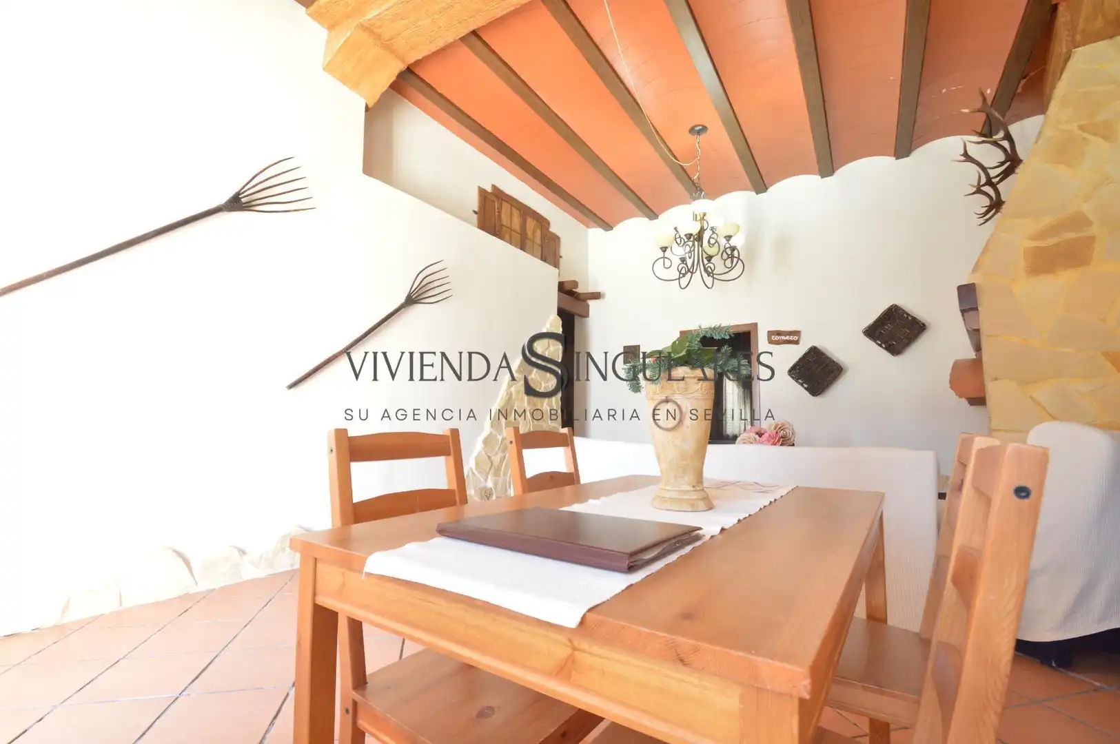 Dining room of Houses for sale in Arroyomolinos de León  with Air Conditioner, Terrace and Furnished