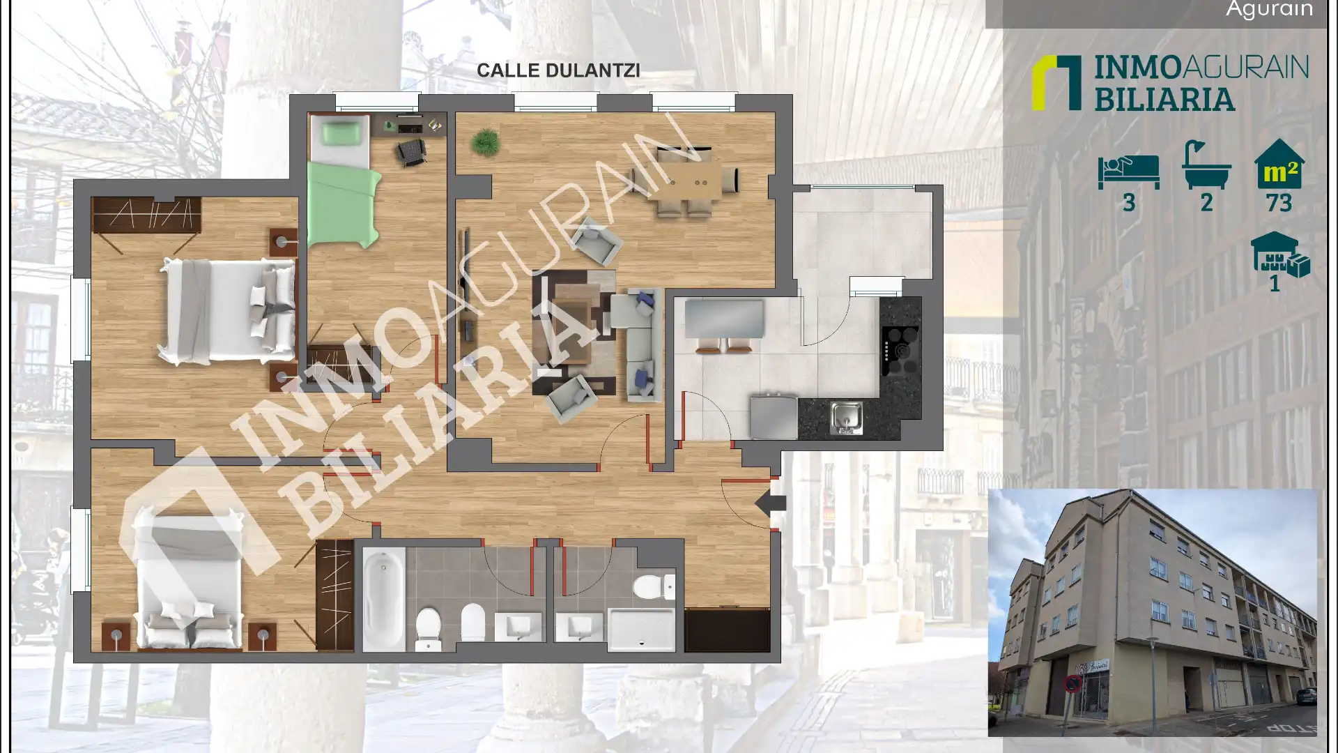 Bedroom of Flat for sale in Salvatierra / Agurain  with Heating, Furnished and Balcony