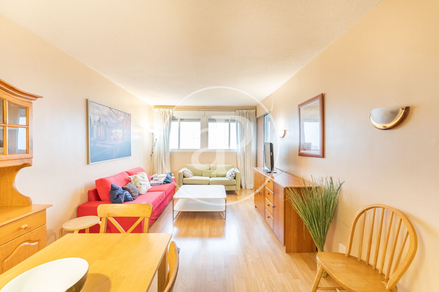 Living room of Flat to rent in  Madrid Capital  with Air Conditioner, Heating and Furnished