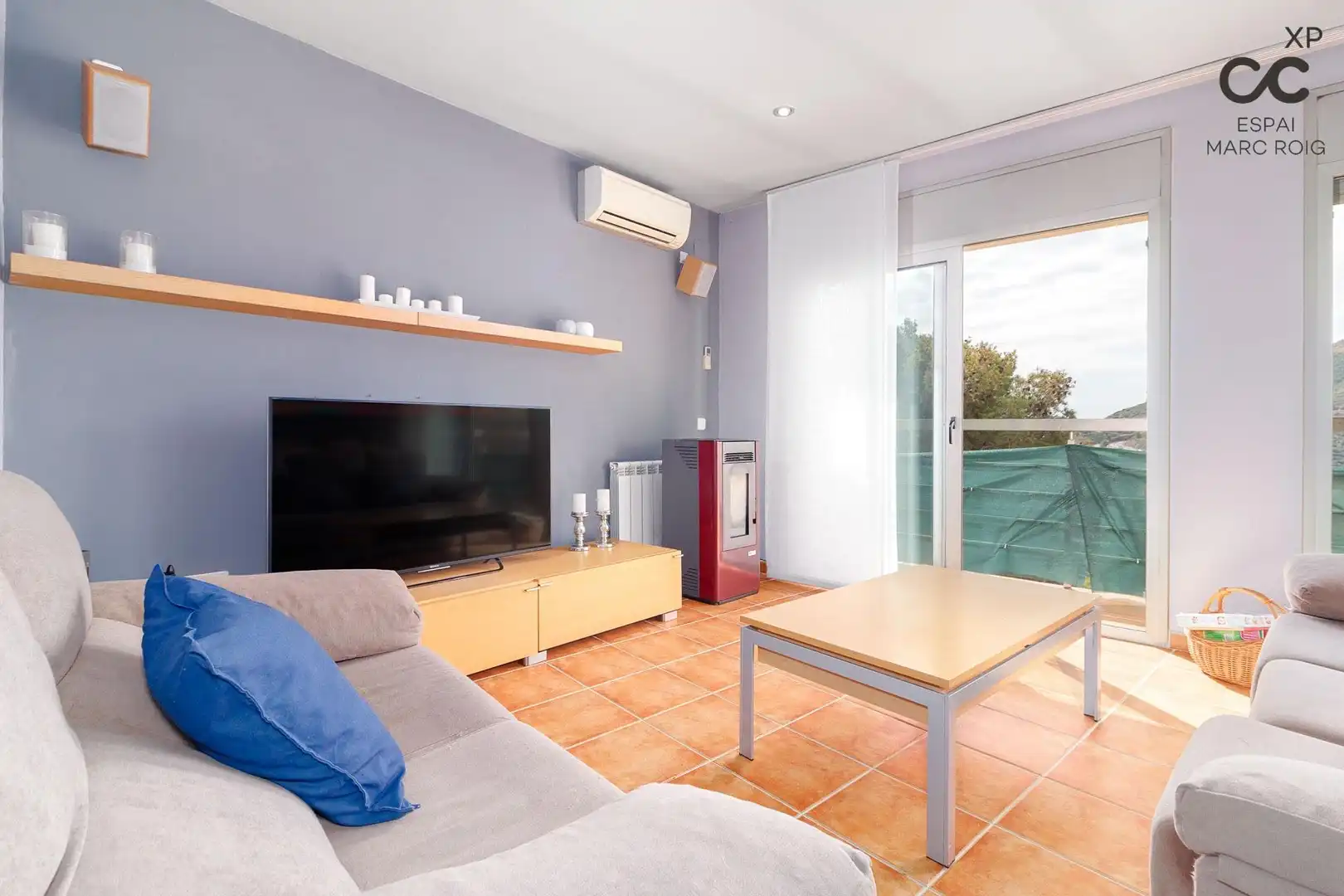 Living room of Attic for sale in Portbou  with Air Conditioner, Heating and Terrace