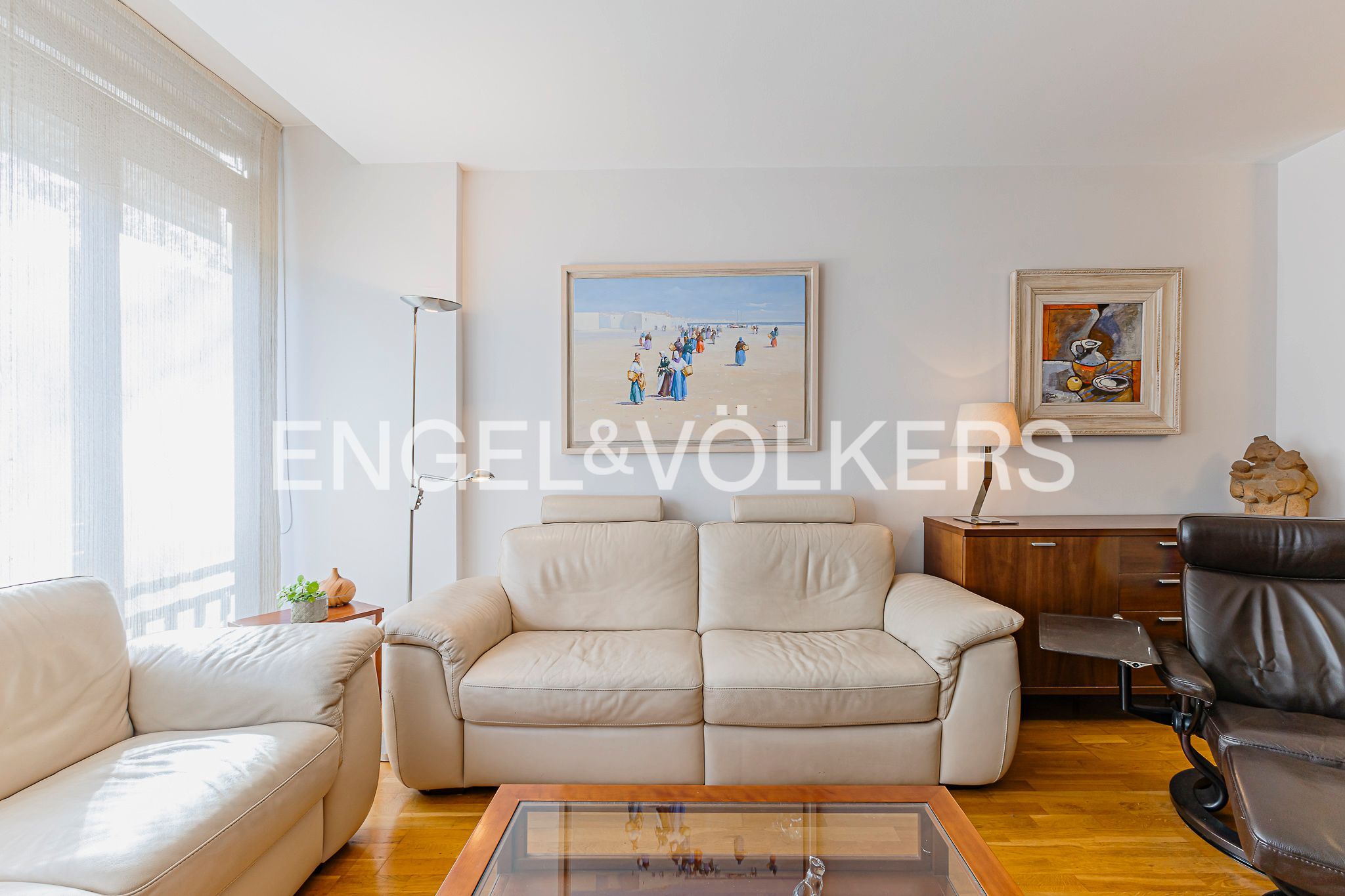 Sala de estar de Piso en venta en  Barcelona Capital con Aire acondicionado, Calefacción y Parquet