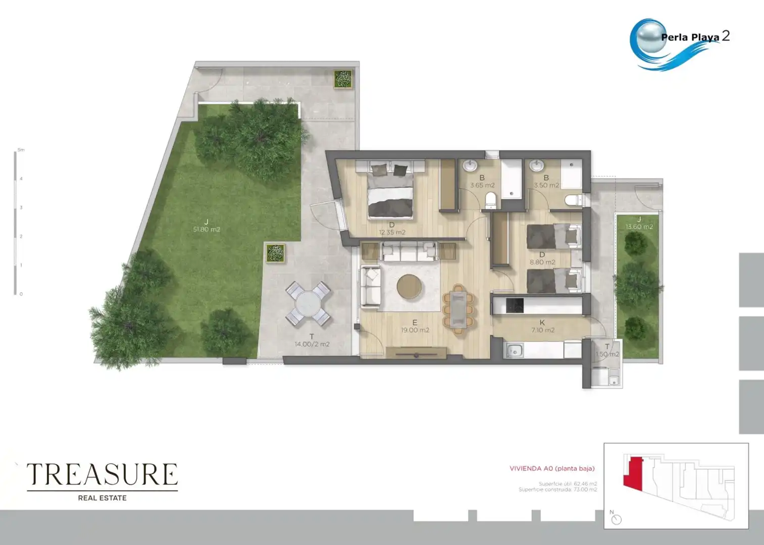 Planta baixa en venda en Mazarrón amb Jardí privat, Terrassa i Piscina