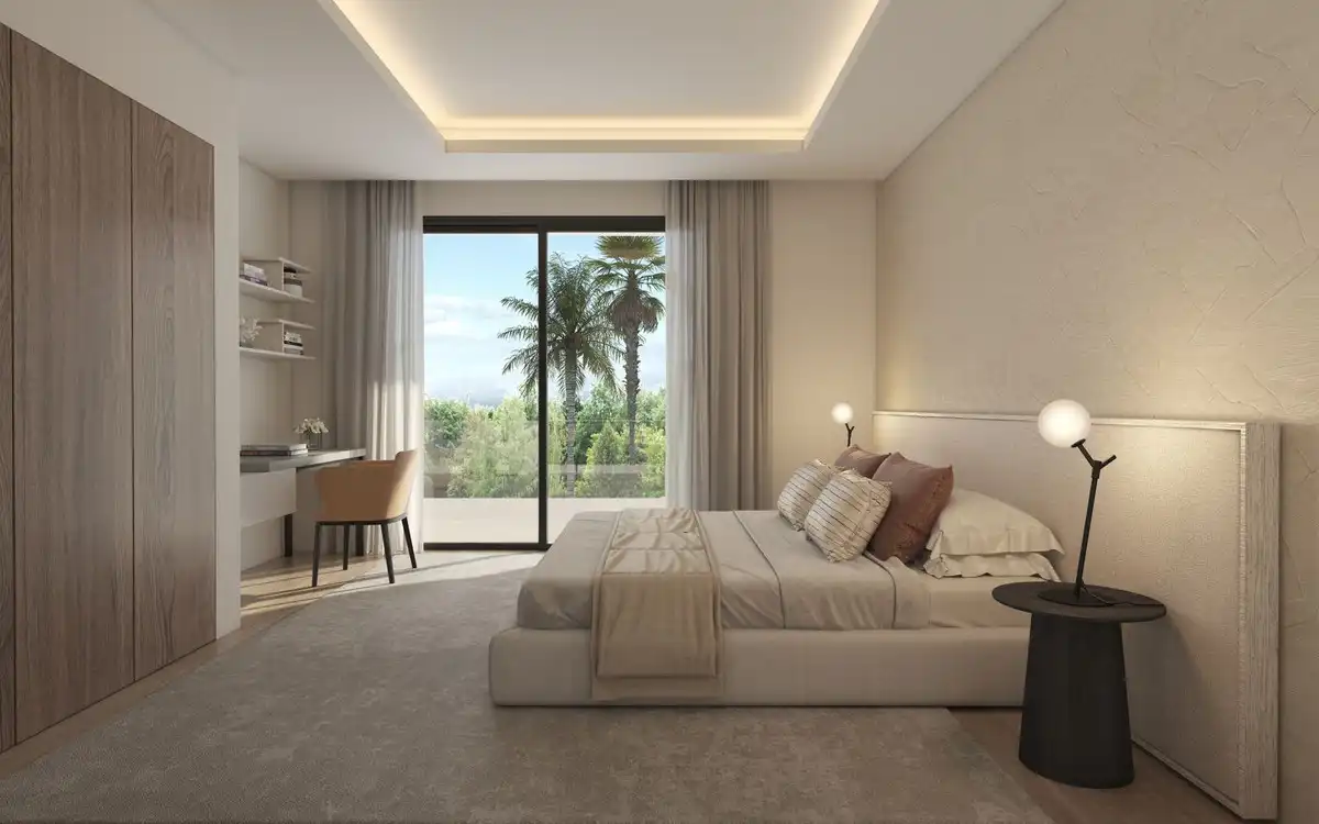 Schlafzimmer von Haus oder Chalet zum Verkauf in Marbella mit Klimaanlage, Privatgarten und Terrasse
