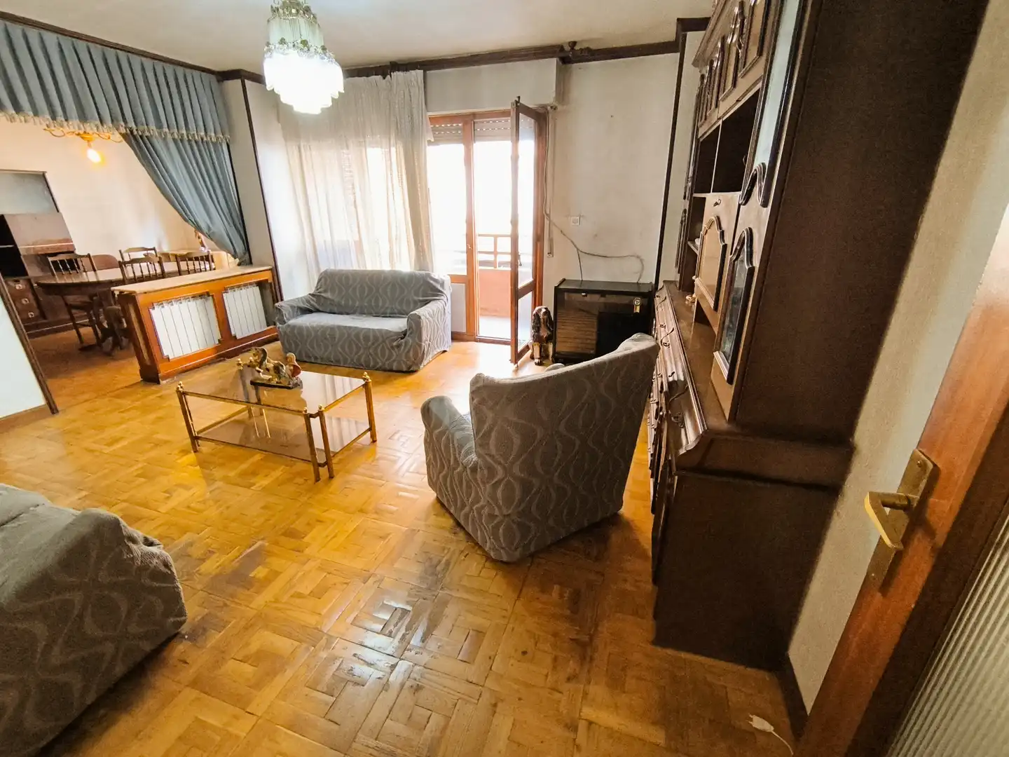 Sala de estar de Piso en venta en Palencia con Calefacción, Parquet y Terraza